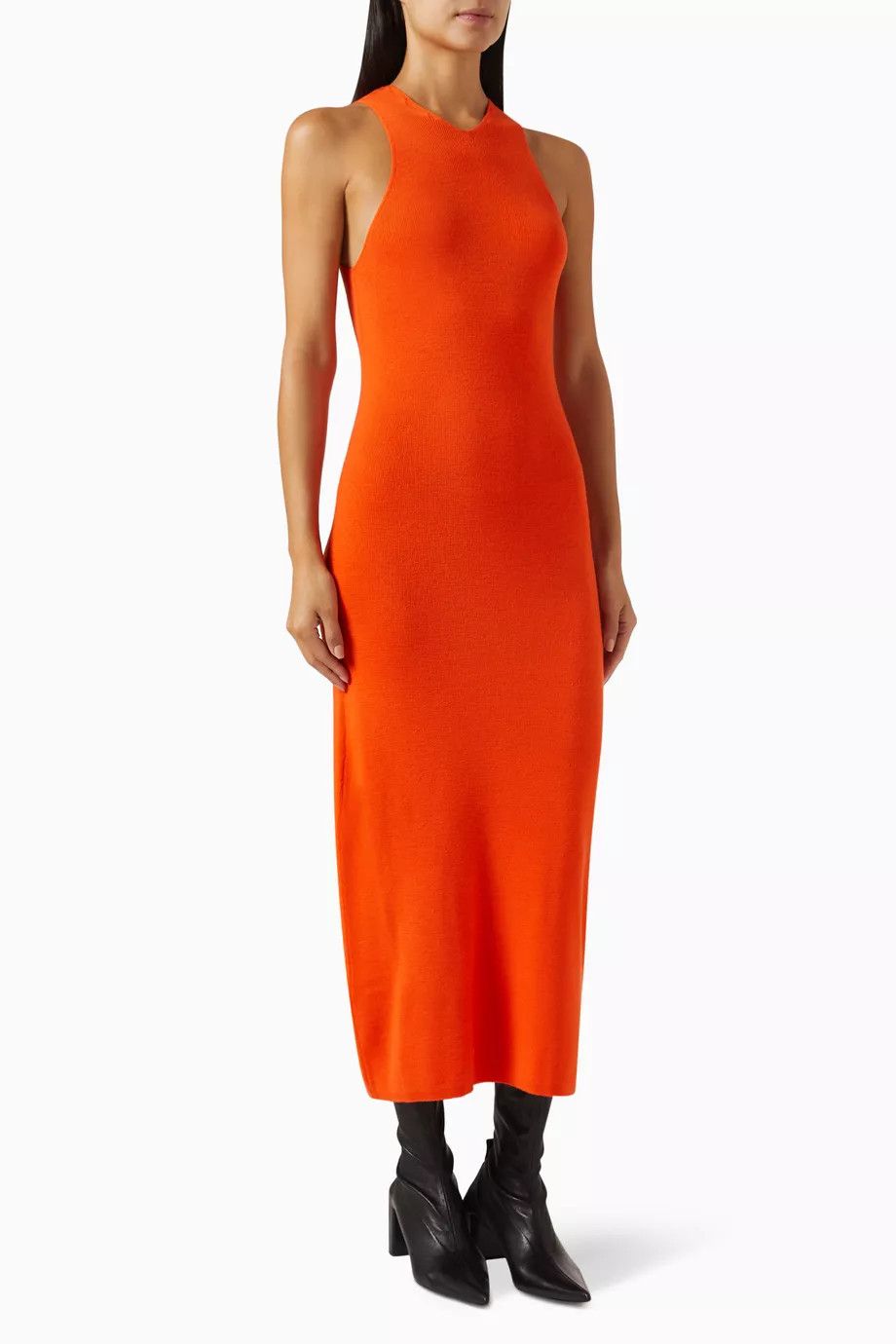 Jil Sander o1y0925 Sleeveless Midi Dress in Orange Size XS / US 0-2 / IT 36-38 - 1 Thumbnail