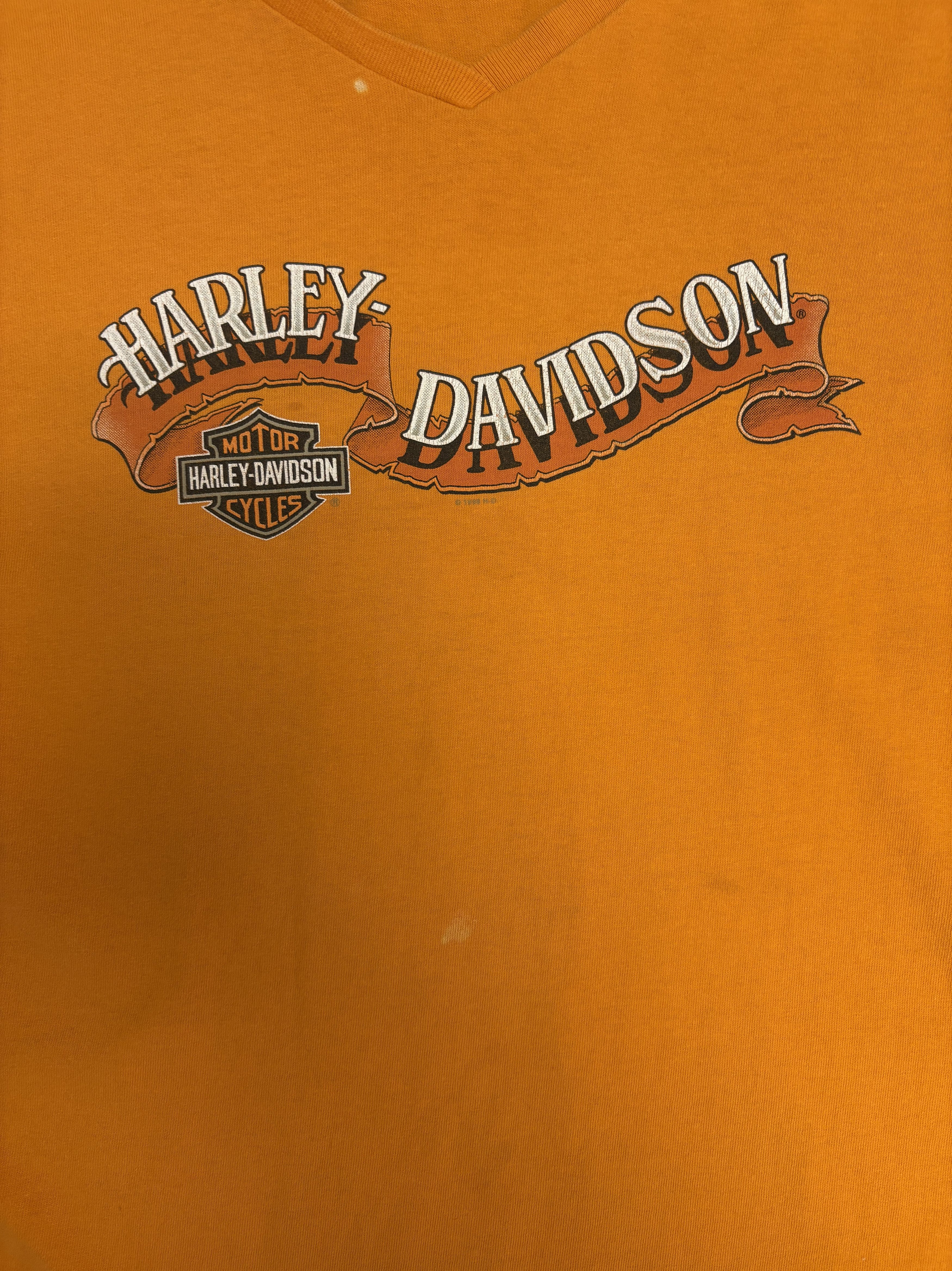 Vintage Harley Davidson Naples, Florida Vintage Orange T-Shirt Tee Size US M / EU 48-50 / 2 - 2 Thumbnail