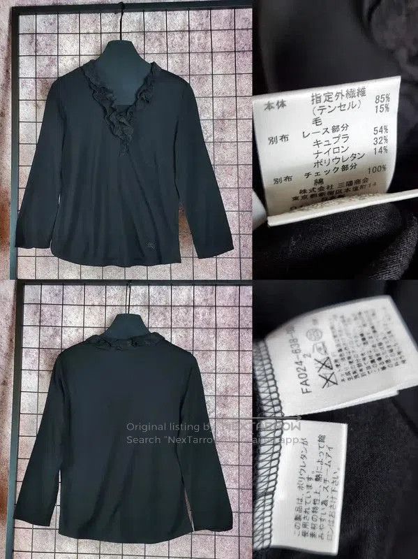 Burberry Burberry Black Wool Blend Long Sleeve Top. Size M / US 6-8 / IT 42-44 - 2 Thumbnail