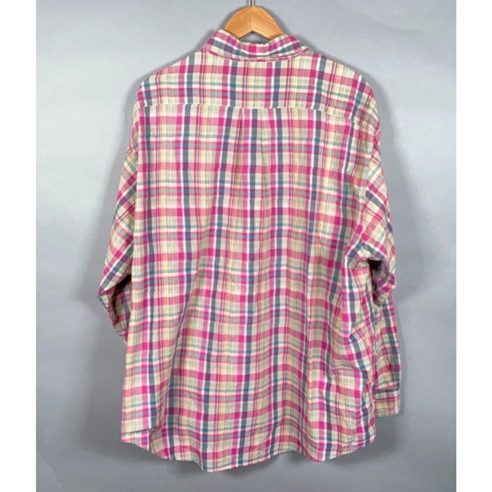 Brooks Brothers Brooks Brothers Shirt Adult 2XL Pink Plaid Button-Down Cotton Casual Colorful Preppy Mens Size US XXL / EU 58 / 5 - 2 Thumbnail