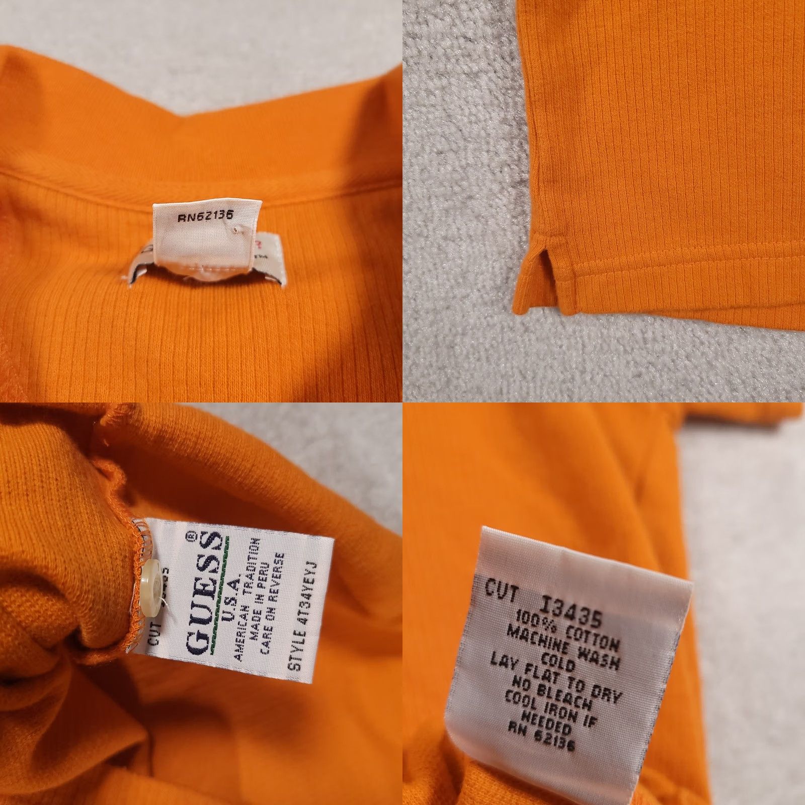 Guess VINTAGE Guess Jeans Polo Shirt Mens XL Orange Yellow Trim 100% Cotton Embroidered Polo Casual Preppy 90s Mens Size US XL / EU 56 / 4 - 8 Thumbnail