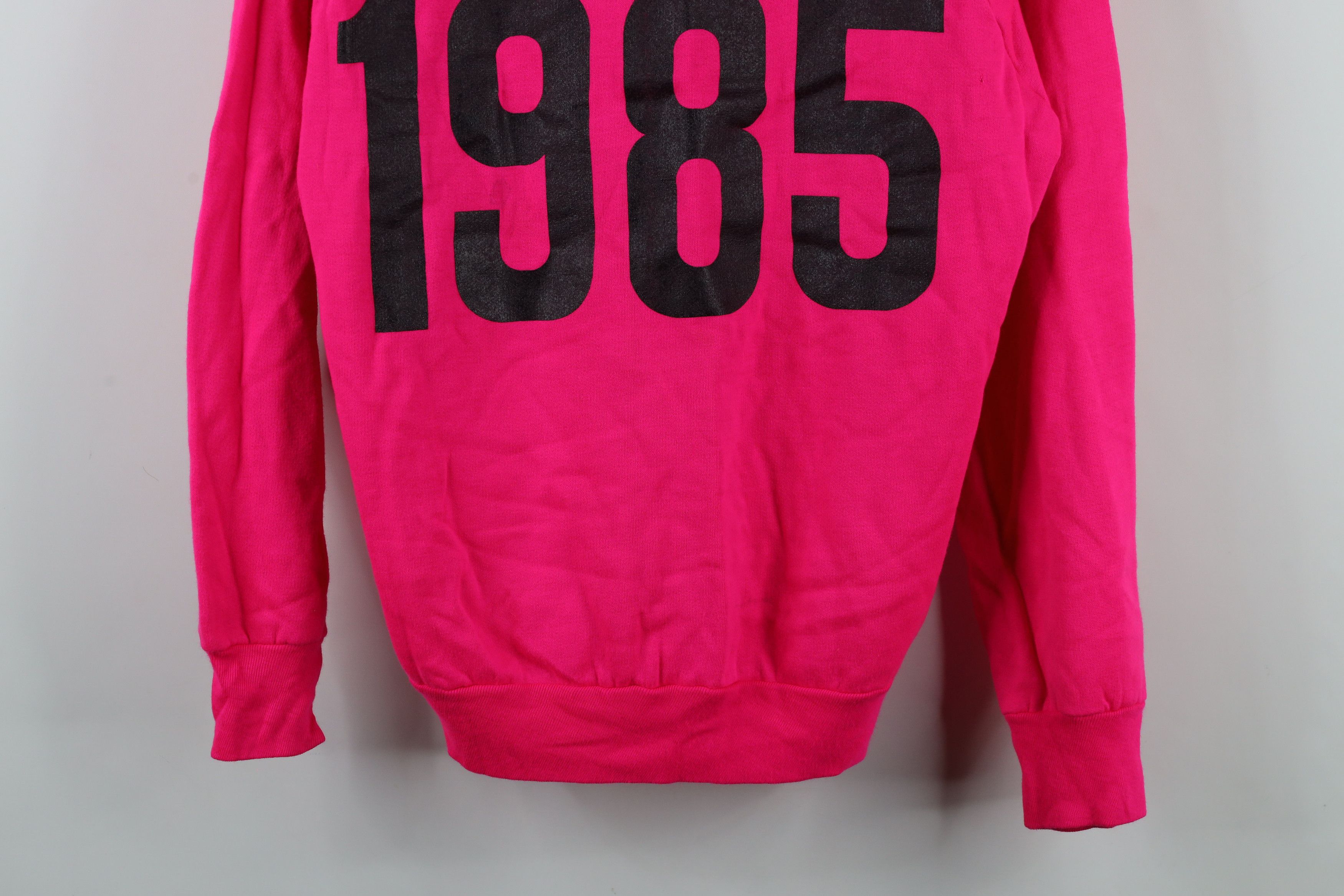 Vintage Vintage 80s Streetwear Block Number Sweatshirt Neon Pink USA Size M / US 6-8 / IT 42-44 - 3 Thumbnail