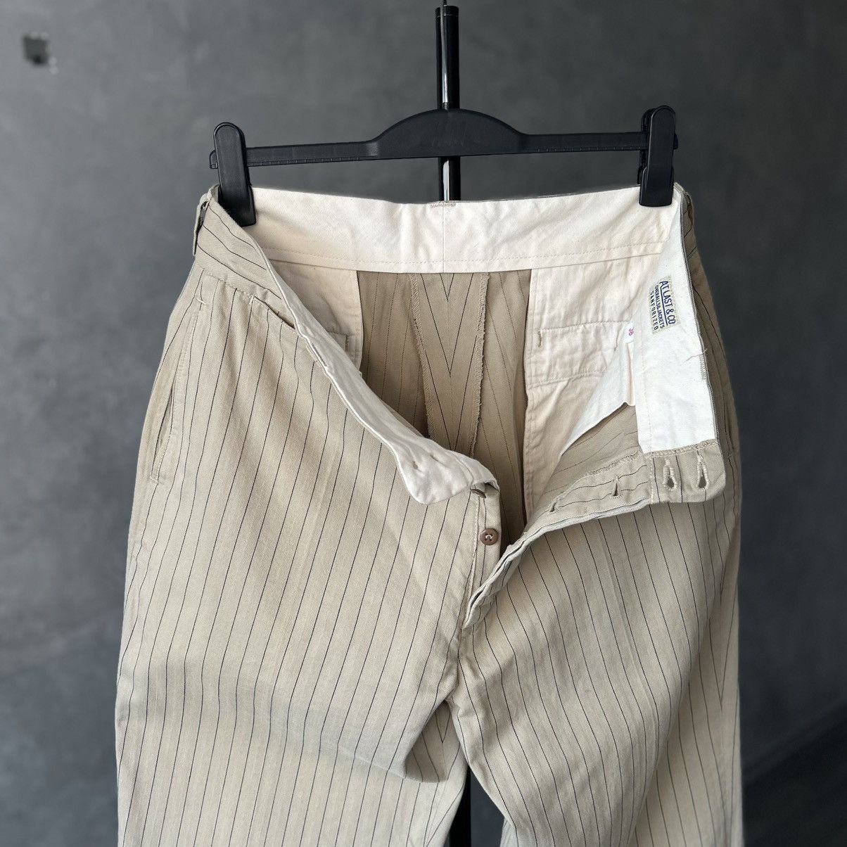 At Last & Co At Last & Co. Cork Striped Beige Trousers Size US 38 / EU 54 - 5 Thumbnail