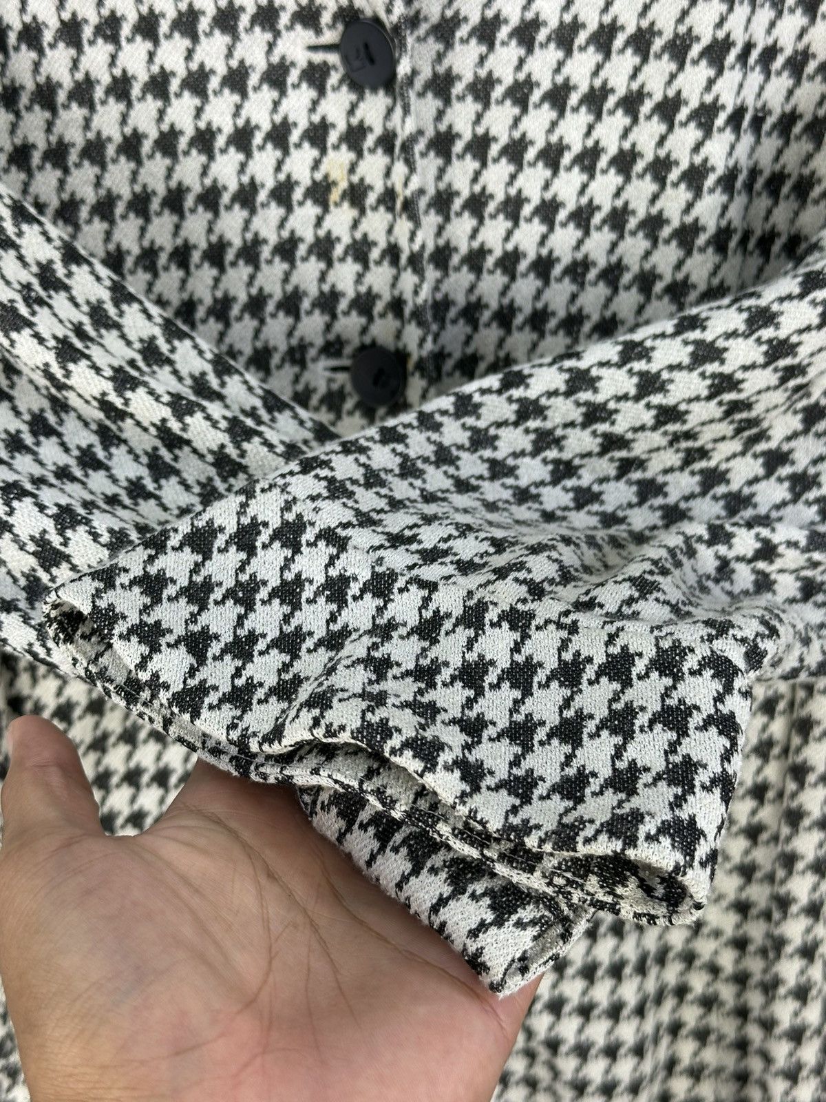 Pierre Cardin Pierre Cardin Houndstooth Rayon Coat Jacket Size S / US 4 / IT 40 - 12 Thumbnail