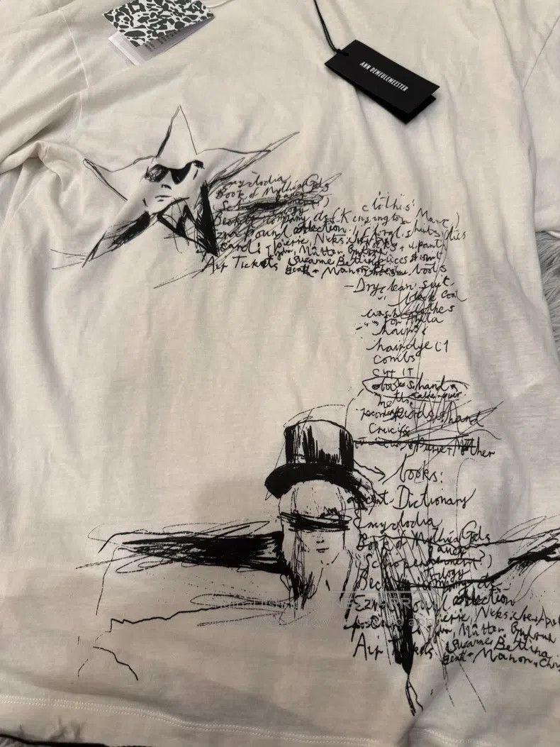 Ann Demeulemeester Ann Demeulemeester Size xs R Antwerp 25SS Sketch Pattern T- Size XS / US 0-2 / IT 36-38 - 2 Thumbnail