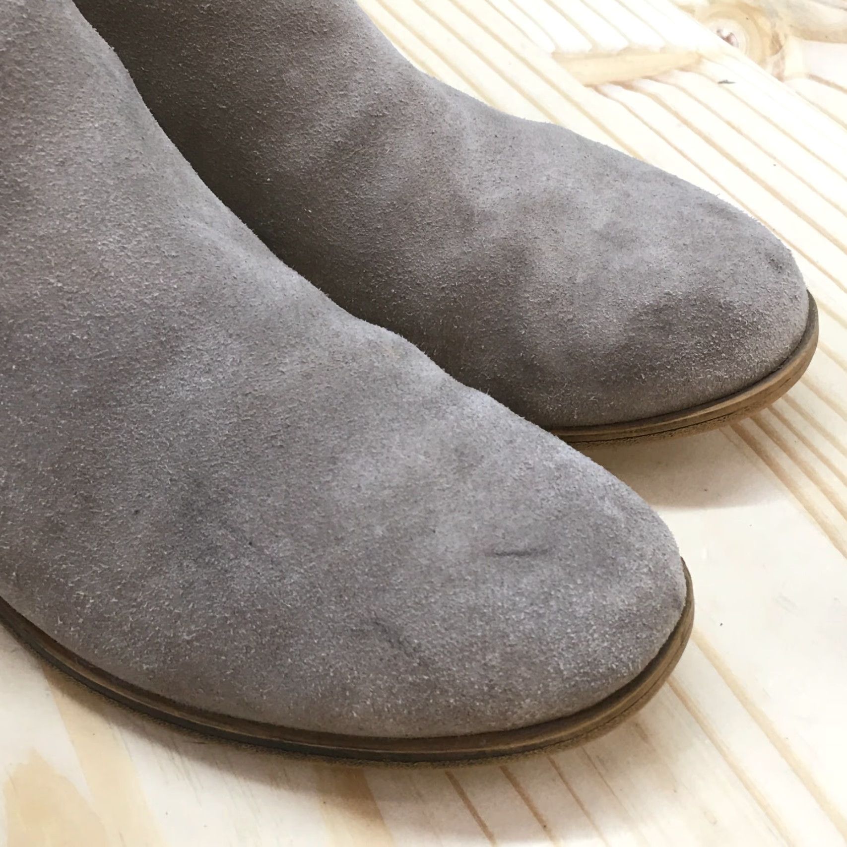 Toms TOMS Boots Womens 8.5 Deia Casual Slip On Ankle Bootie Taupe Suede Brown Leather Ultralight Zipper Casual 10009622 Boots Womens Size US 9 / IT 39 - 7 Thumbnail