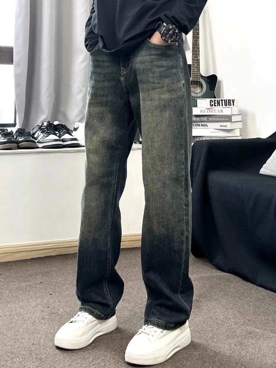 Japanese Brand Retro casual washed straight leg jeans Size US 32 / EU 48 - 3 Thumbnail