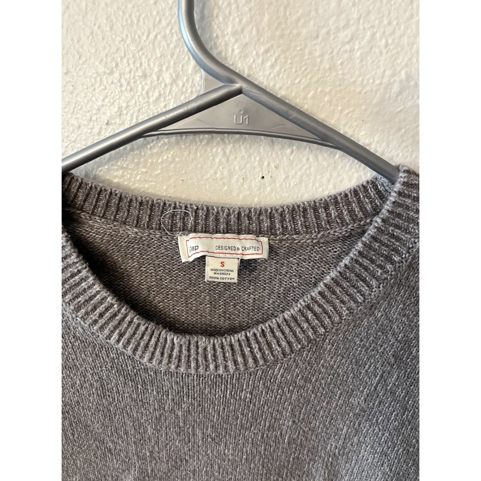 Gap Gap Crew Neck Sweater Women Solid Long Sleeve Small Gray - Basic Knit Top, Gap Brand, Women's Sweater Shirt, Size S, Gray, Regular Fit Size S / US 4 / IT 40 - 2 Thumbnail