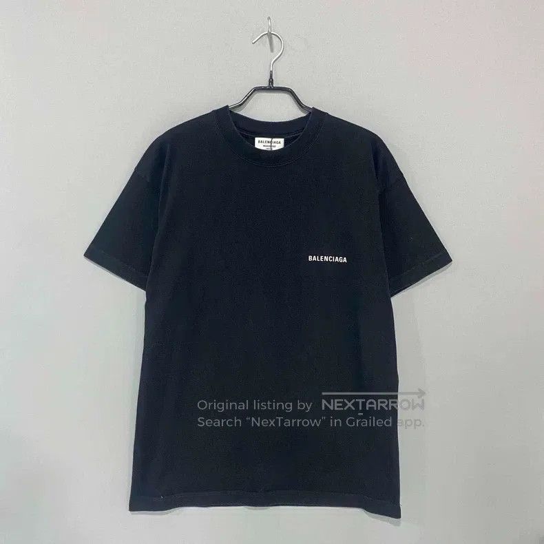 Balenciaga Balenciaga Black front and back letter logo short-sleeve Size US S / EU 44-46 / 1 - 1 Thumbnail
