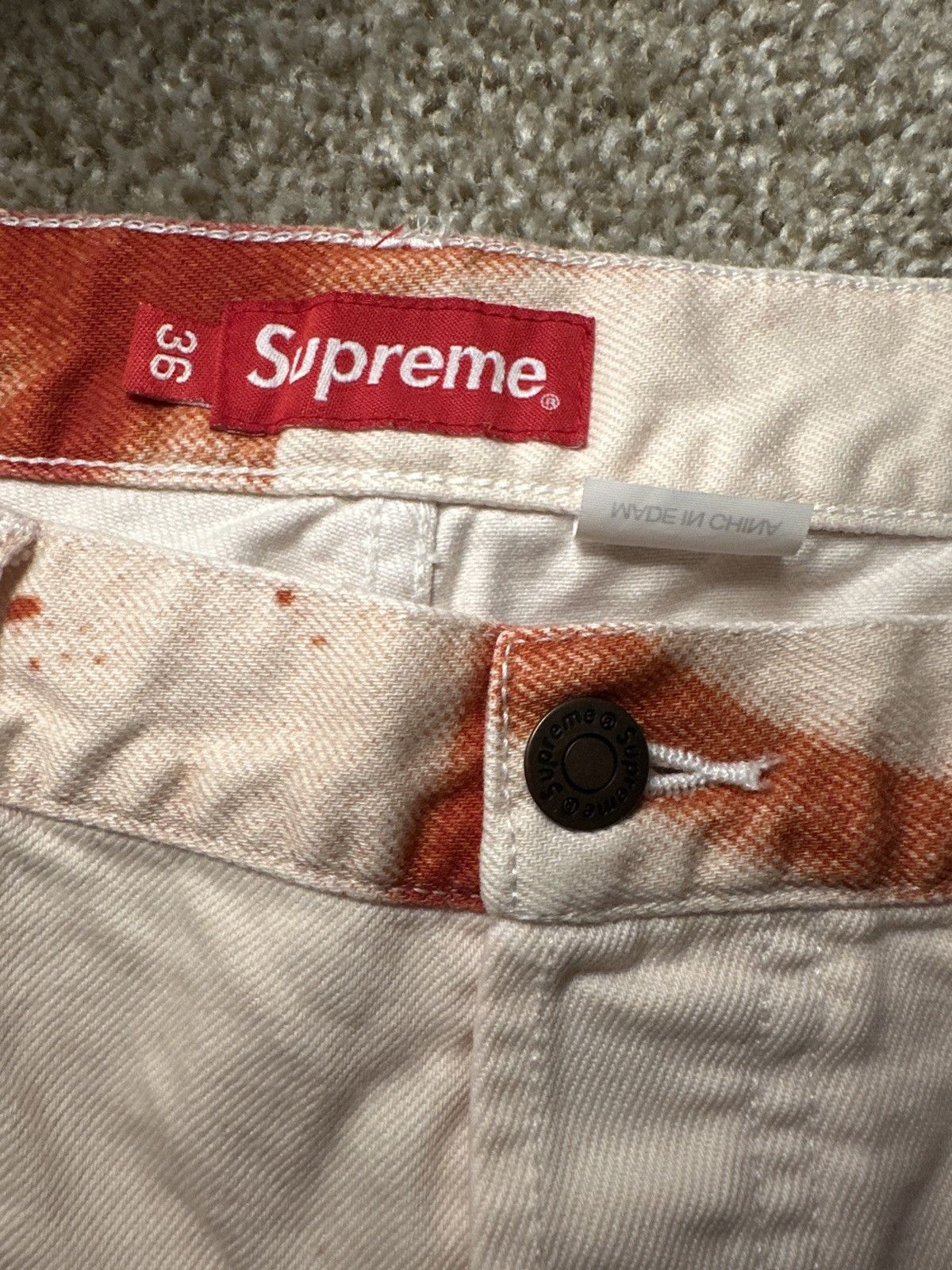 image of Supreme Christopher Wool Pants in White, Men's (Size 36)