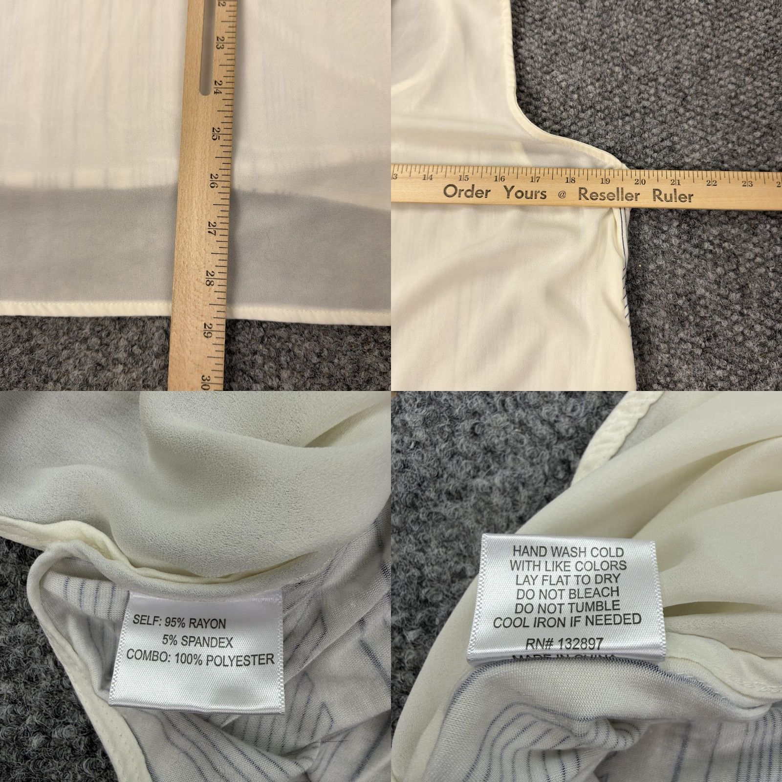 Vintage Rose + Olive Tank Top Womens Medium White Blue Stripe High Low Hem Pocket Tunic Sleeveless Scoop Neck Size M / US 6-8 / IT 42-44 - 8 Thumbnail