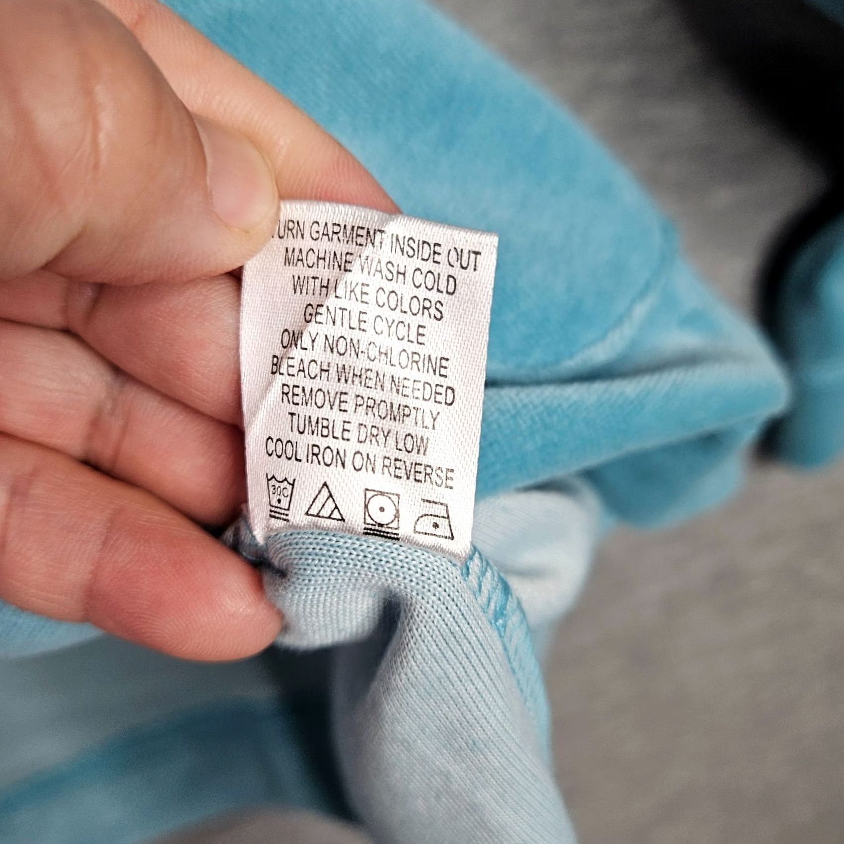 Vintage Appleseed's Women XL Light Aqua Velour Long Sleeve Sweatshirt Pullover Casual Blue White Tags/Label? Size XL / US 12-14 / IT 48-50 - 8 Thumbnail