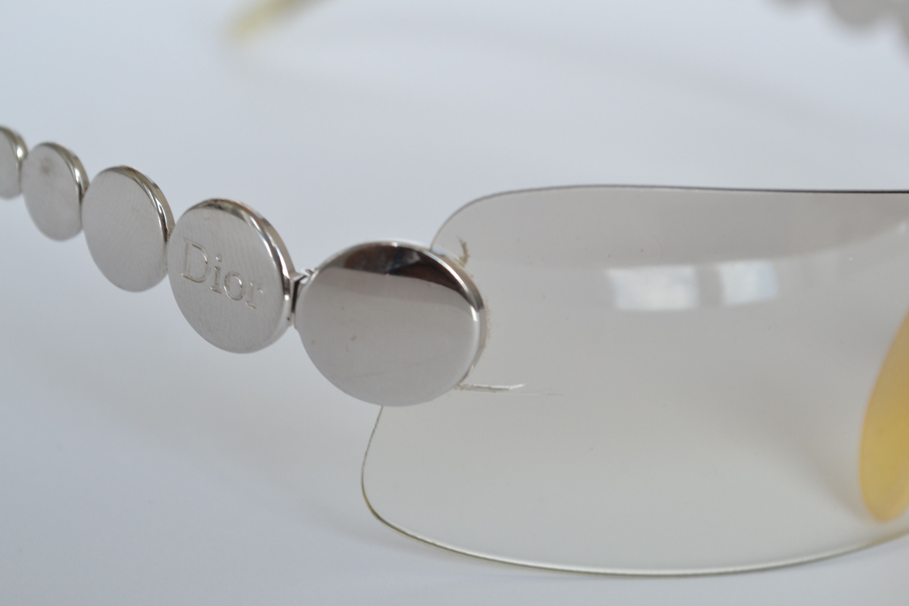 Dior 🔴 DIOR Sunglasses Millenium Silver Yellow Glasses 22G y2k Size ONE SIZE - 13 Thumbnail