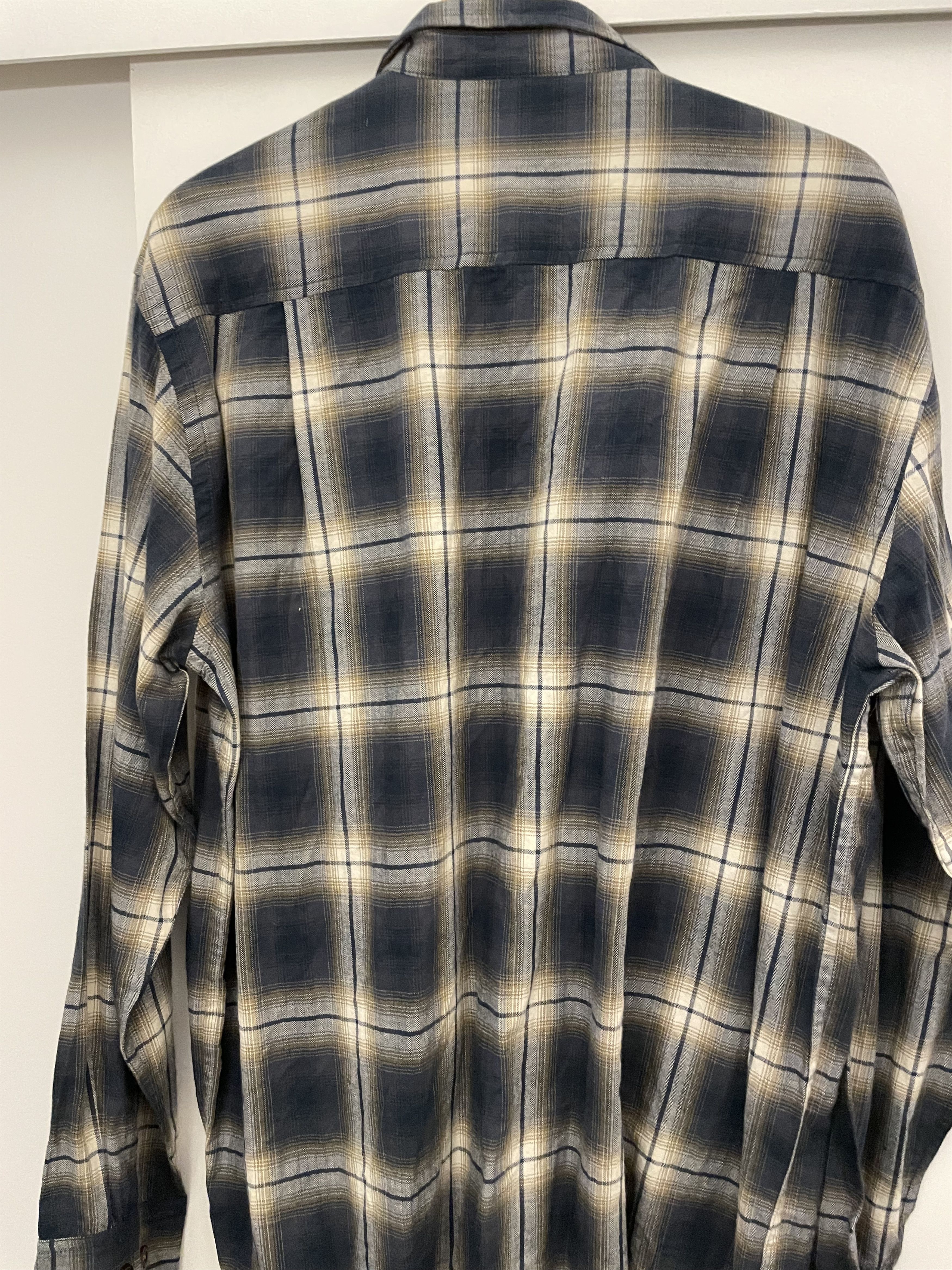 Universal Works Shadow Check Shirt Navy Size US XXL / EU 58 / 5 - 5 Thumbnail