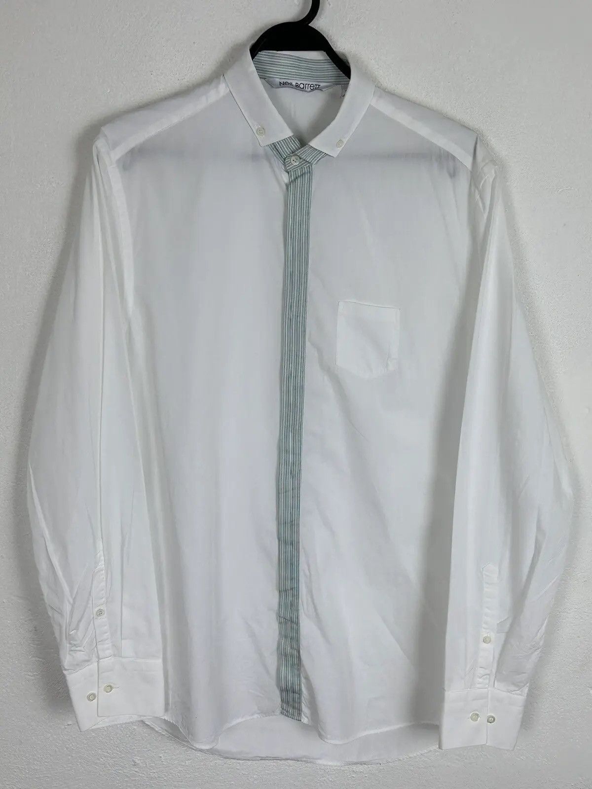 Neil Barrett Neil Barrett SS'12 Pre Collection Long Sleeve Shirt In White Size US M / EU 48-50 / 2 - 1 Thumbnail