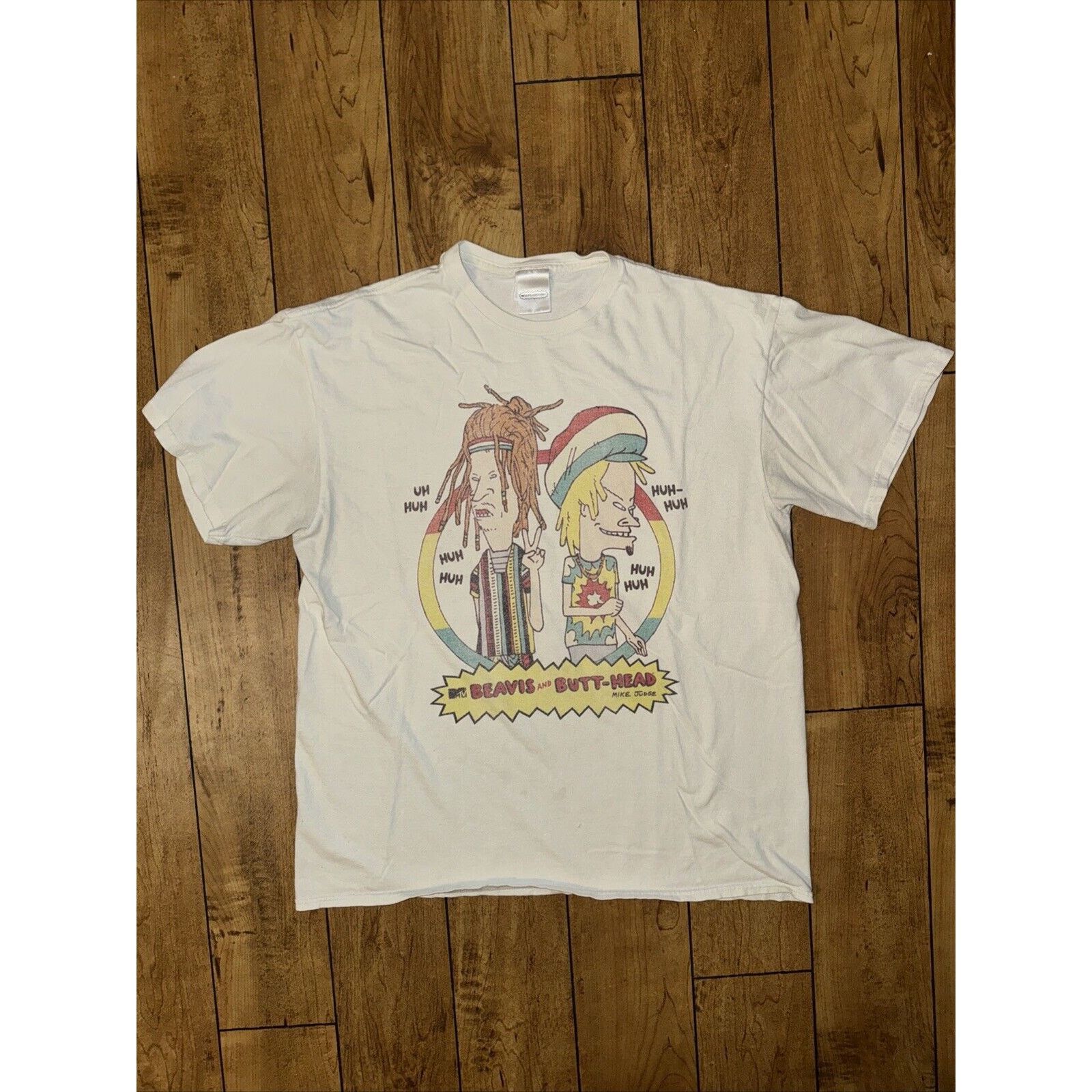 Vintage Beavus And Butt-Head Rasta T-Shirt Large White 20x25 Size US L / EU 52-54 / 3 - 1 Thumbnail