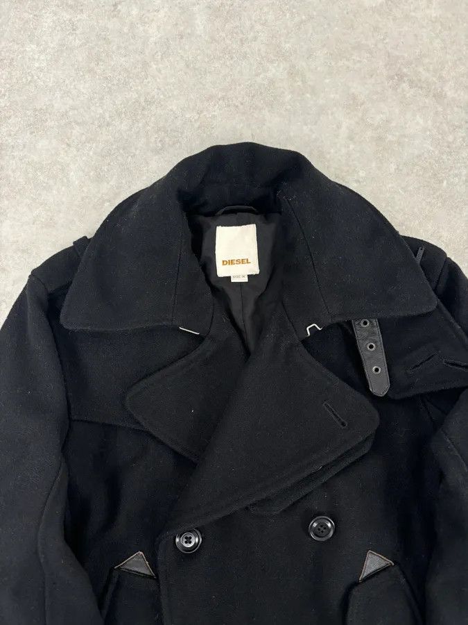 Diesel 2010s Diesel Black Buttoned Officer Wool Peacoat Size US M / EU 48-50 / 2 - 4 Thumbnail
