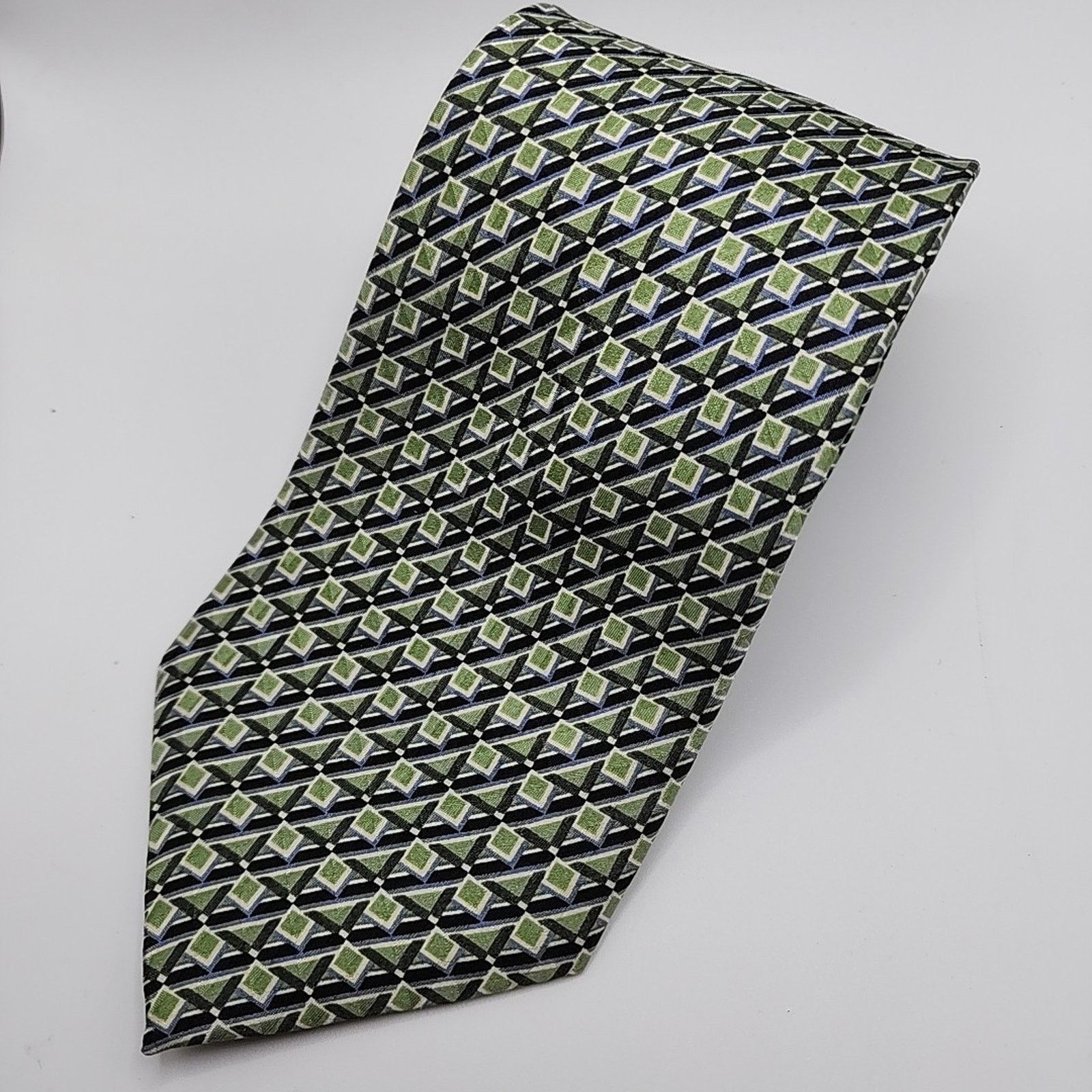 Other Carlos Devenezia Green Geometric Silk Necktie - Like New Size ONE SIZE - 3 Thumbnail