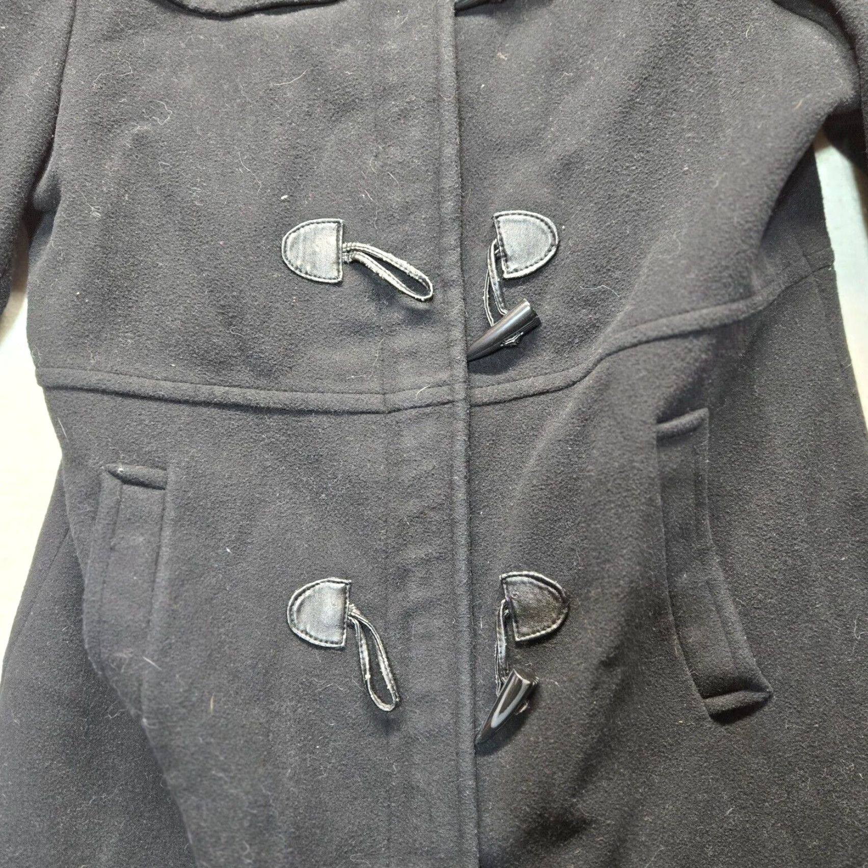 Nautica NAUTICA Wool Pea Coat Jacket Women XL Black Insulated Lined Polyester Zip Button Size XL / US 12-14 / IT 48-50 - 2 Thumbnail