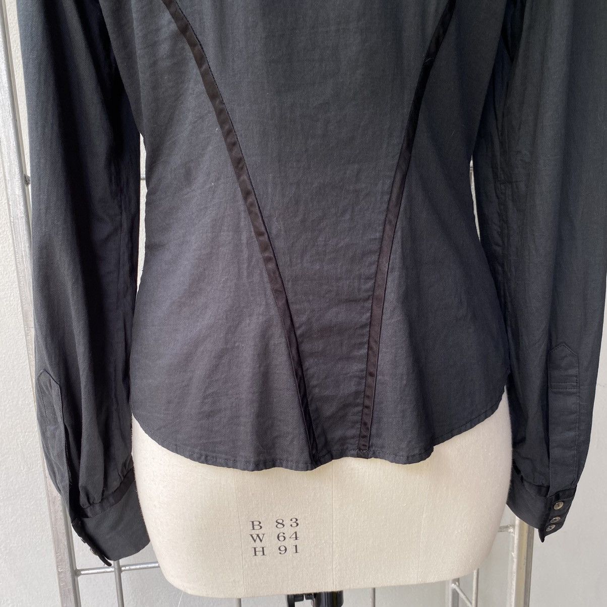 Tsumori Chisato Tsumori Chisato Black Long Sleeve Blouse Peter Pan Collar Size XS / US 0-2 / IT 36-38 - 14 Thumbnail