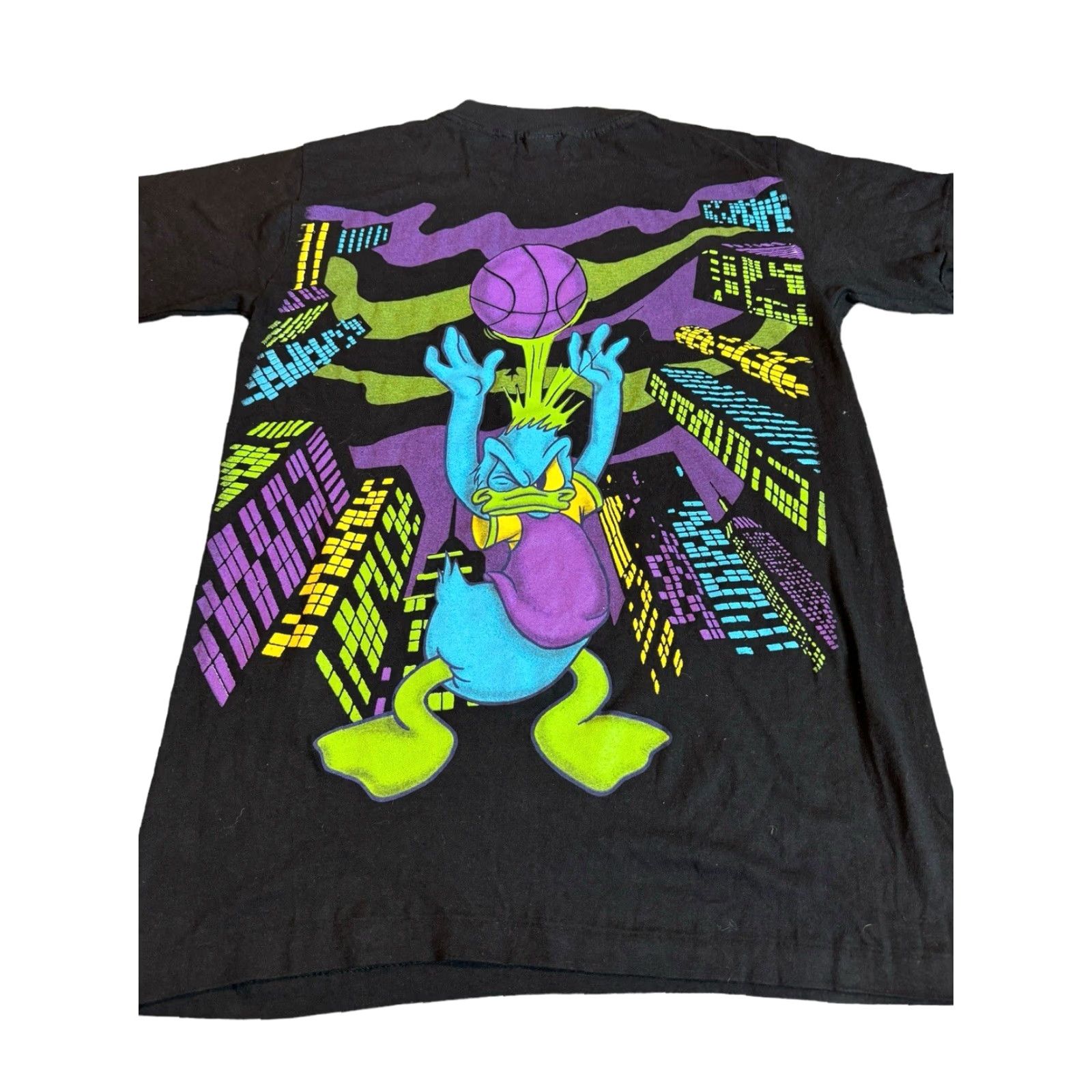 Mickey Unlimited VTG Mickey Unlimited Mickey and Donald Basketball Shirt Double Sided Graphic Colorful 90s Cartoon Cotton Black M Short Sleeve Men Shirt Size US M / EU 48-50 / 2 - 4 Thumbnail