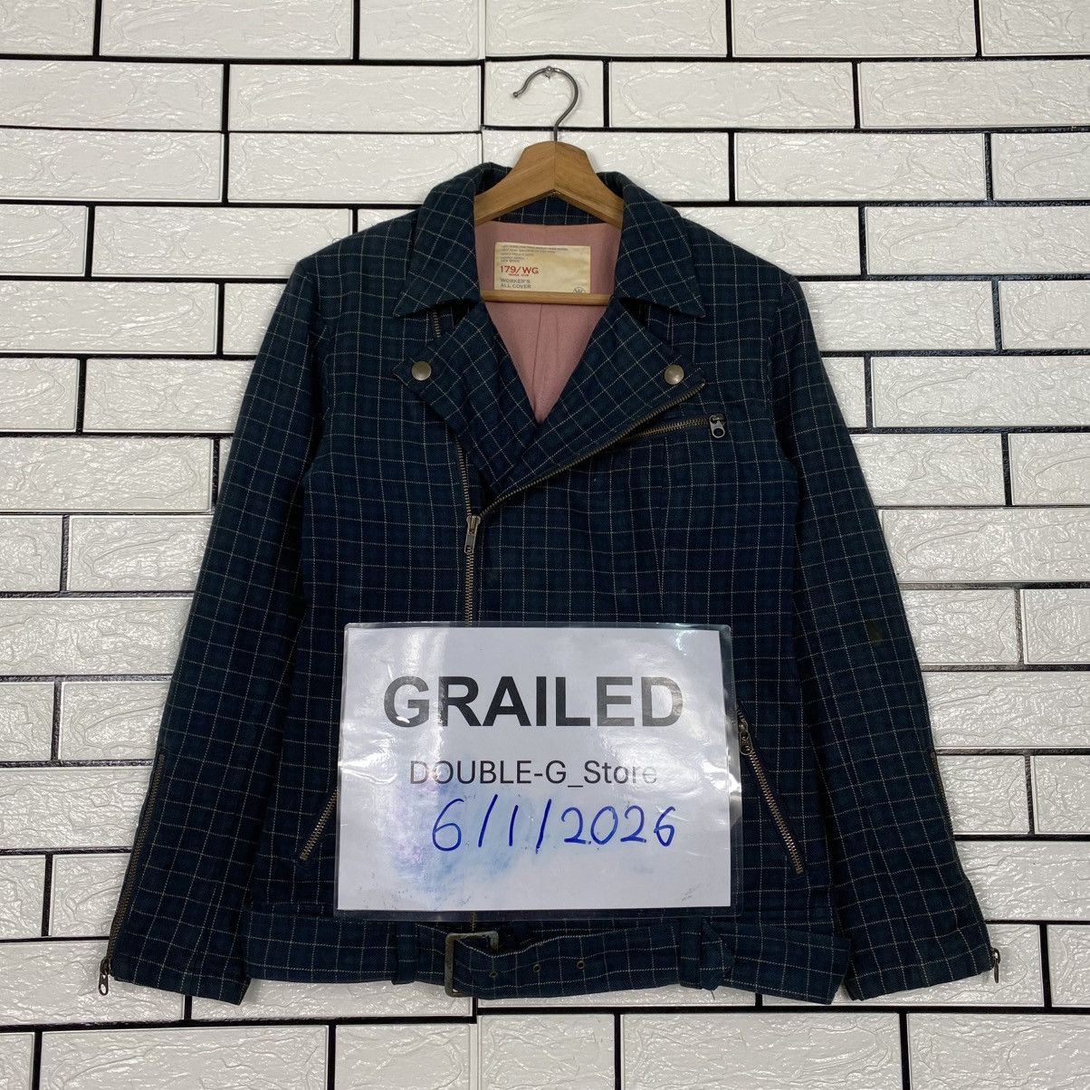 Issey Miyake 📌Biker Jacket Double Collar Nicole Club Tartan Bondage Size US M / EU 48-50 / 2 - 1 Thumbnail