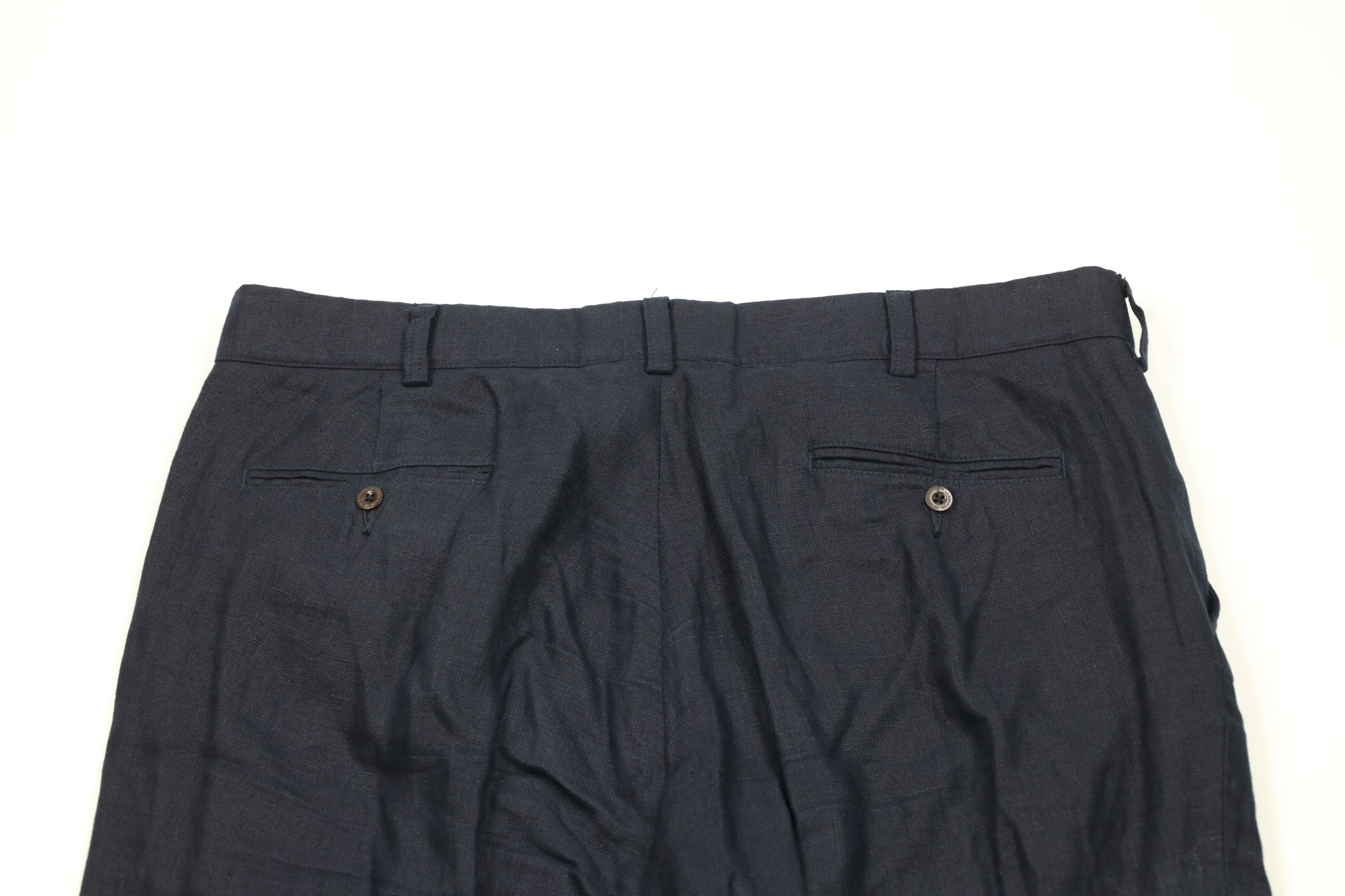 Ralph Lauren × Vintage Vintage 90s Ralph Lauren Wide Leg Chino Pants Navy Blue Size US 38 / EU 54 - 10 Thumbnail