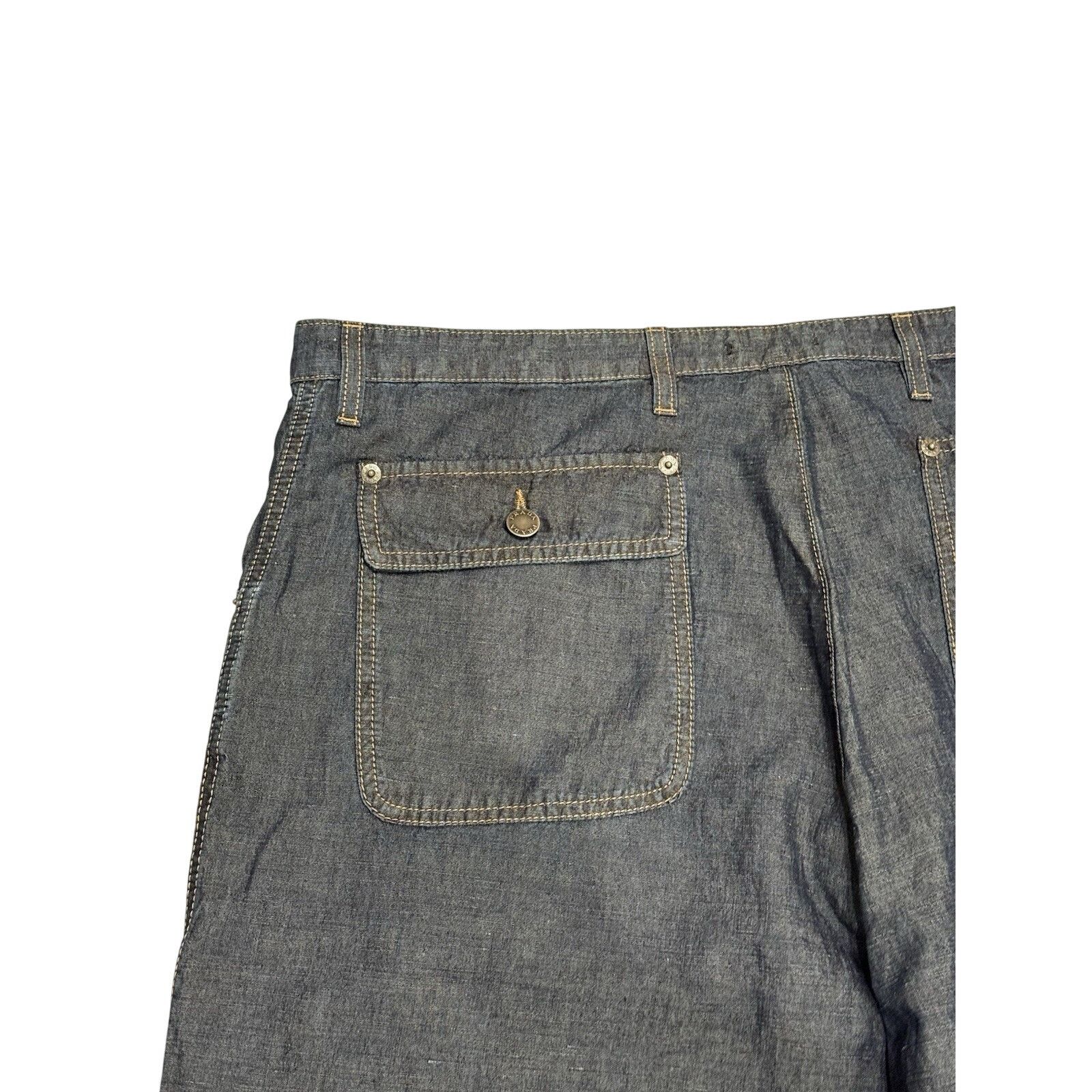 Prada PRADA Re-Nylon WIDE LEG DENIM TROUSERS BELT LOOPS XXL $1890 Size US 38 / EU 54 - 4 Thumbnail