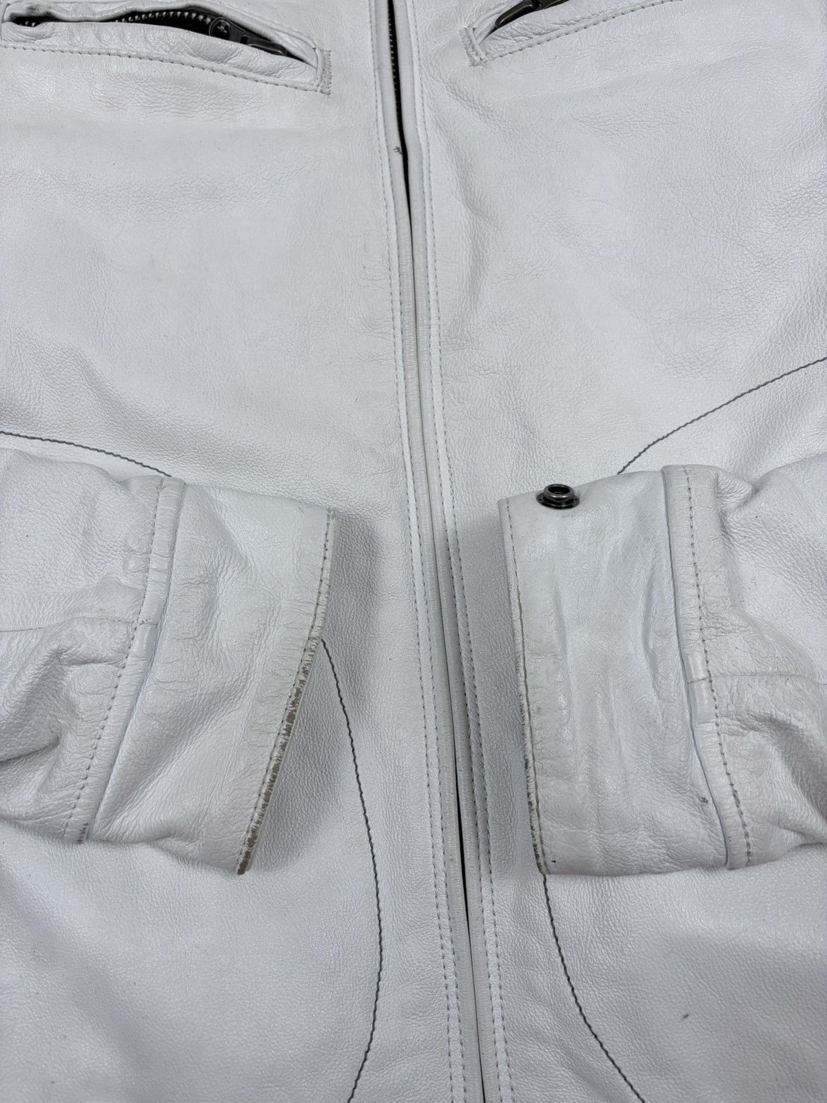 G-Star G-Star Raw Archive White Cowhide Leather Moto Jacket M Size US M / EU 48-50 / 2 - 12 Thumbnail