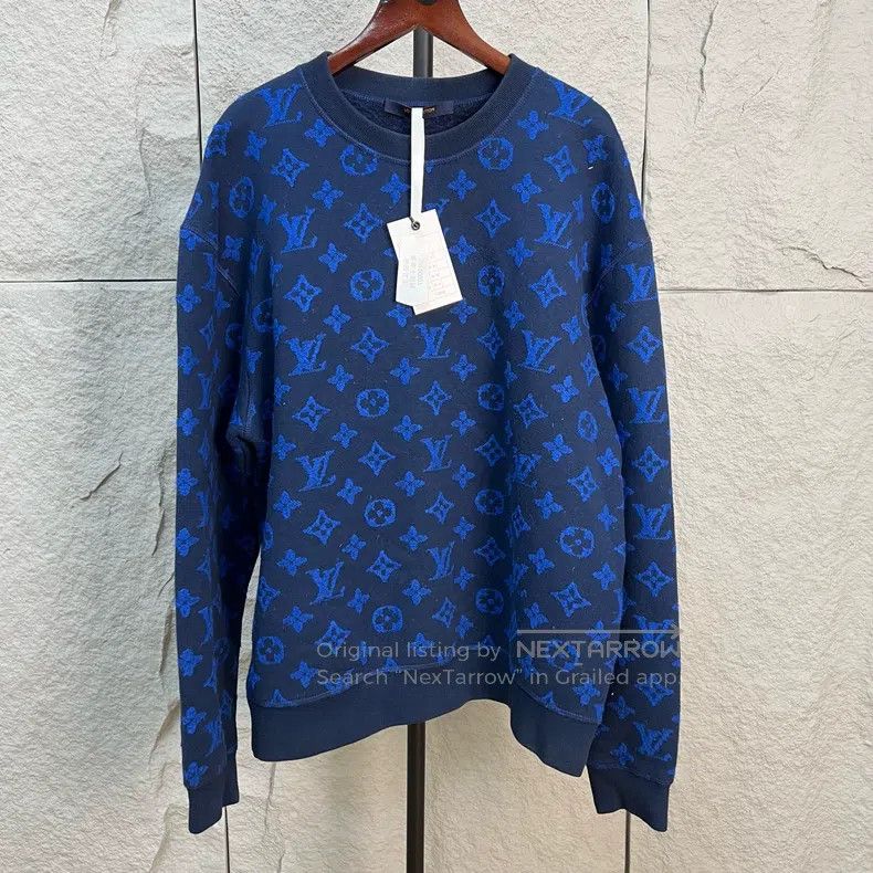 Louis Vuitton Louis Vuitton Blue full print crewneck sweatshirt Size US S / EU 44-46 / 1 - 1 Thumbnail