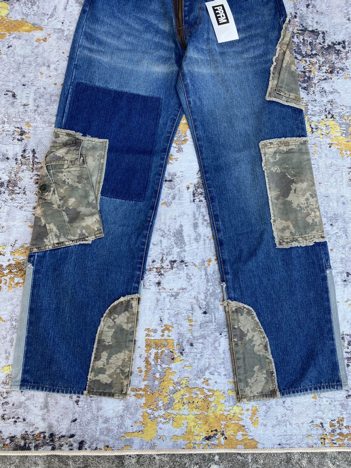PPFM PPFM patchwork rebuild denim pants camouflage cargo pockets Size US 30 / EU 46 - 4 Thumbnail