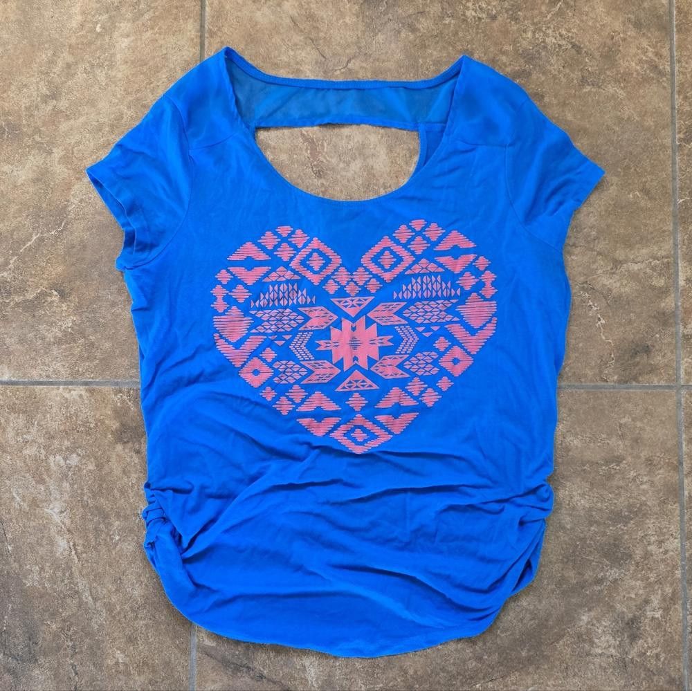 Designer Blue Vibrant Heart NB Short Sleeve Size XL / US 12-14 / IT 48-50 - 1 Thumbnail