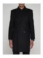 Saint Laurent Paris o1s1wg110126 758054 Coat in Wool in Black Size US L / EU 52-54 / 3 - 3 Thumbnail