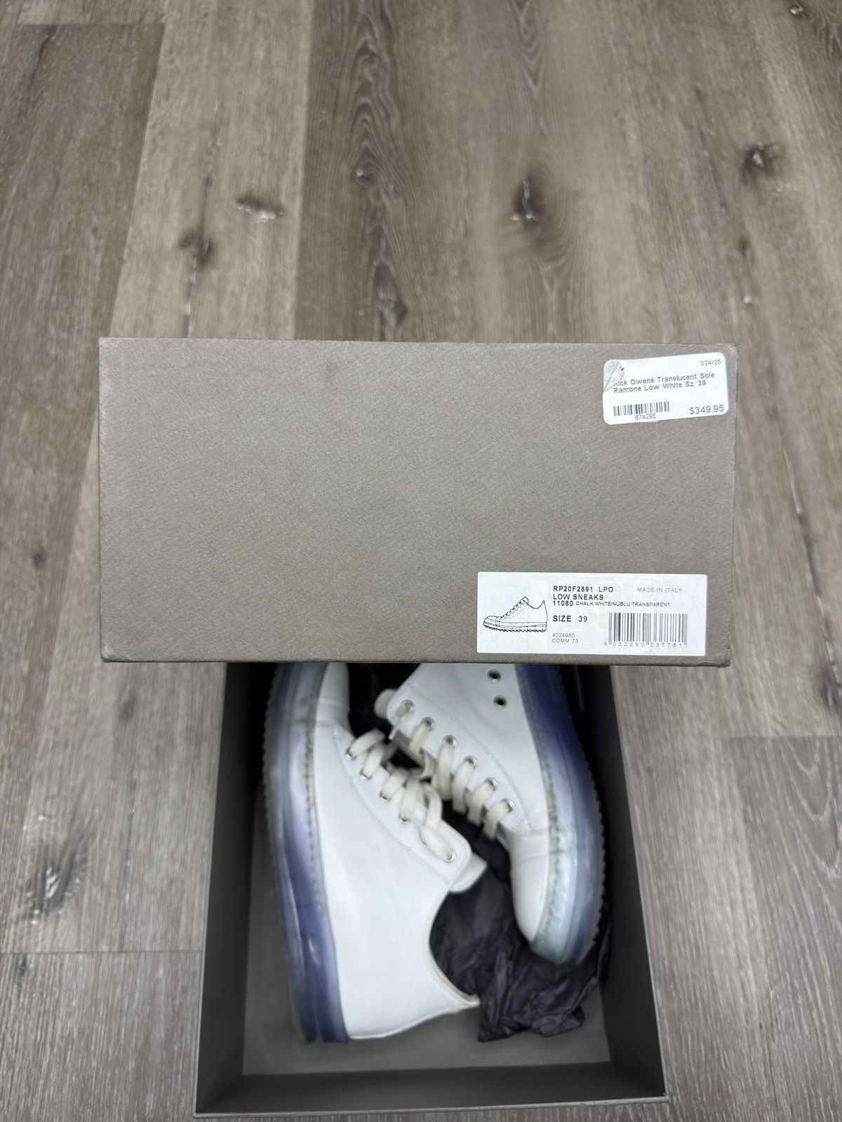 Rick Owens Rick Owens DRKSHDW Performa Abstract Low Chalk White Blue Size US 6.5 / EU 39-40 - 12 Thumbnail