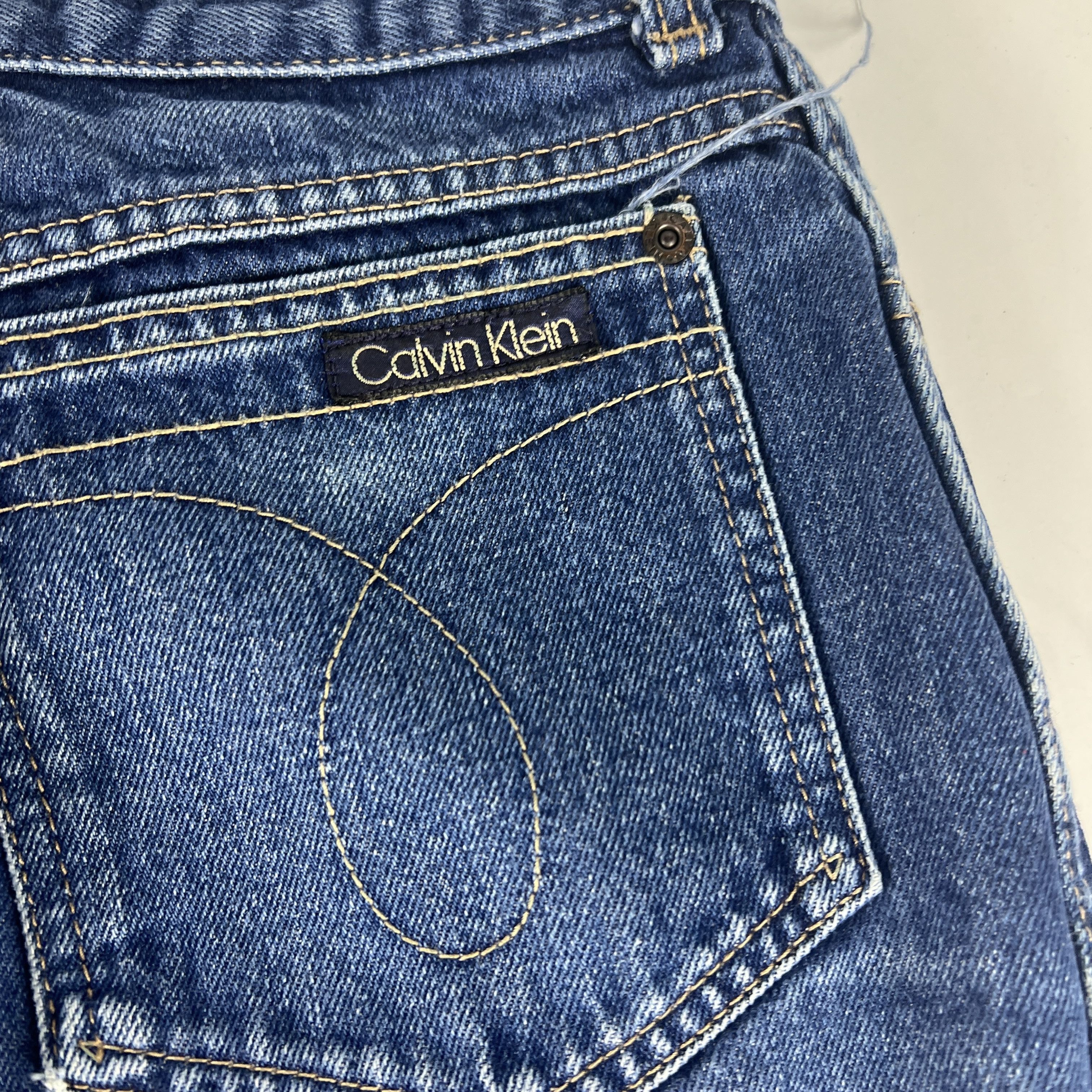 Calvin Klein VTG 80s Calvin Klein Jeans High Rise Straight Blue Denim Size 28" / US 6 / IT 42 - 16 Thumbnail