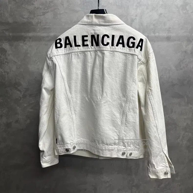 Other Balenciaga White Logo Denim Jacket. Size US XS / EU 42 / 0 - 2 Thumbnail