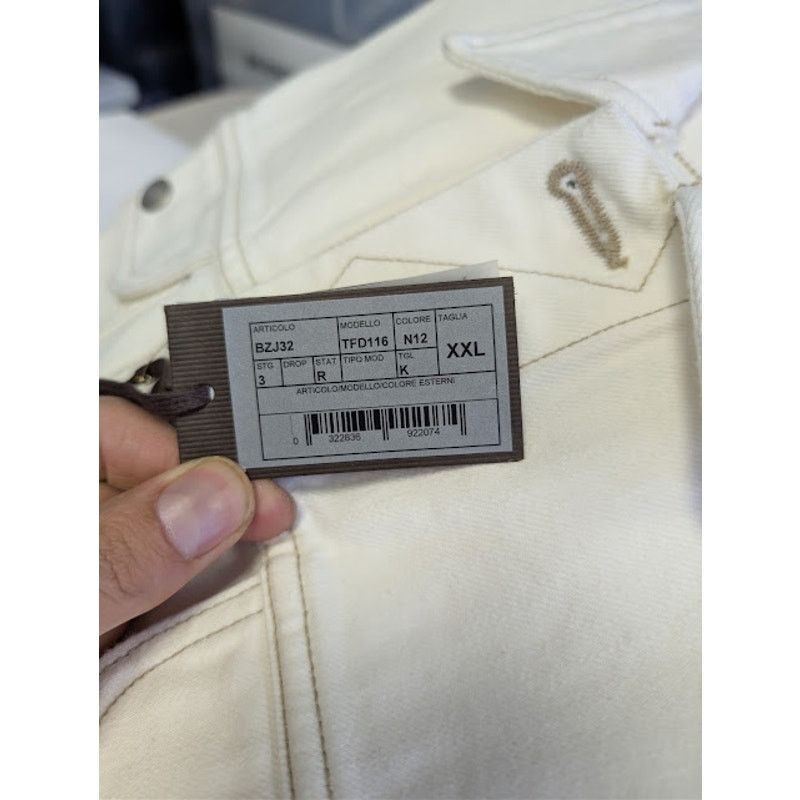 Tom Ford o1rshd1 Iconic Denim Jacket in Off-White Size US XXL / EU 58 / 5 - 23 Thumbnail