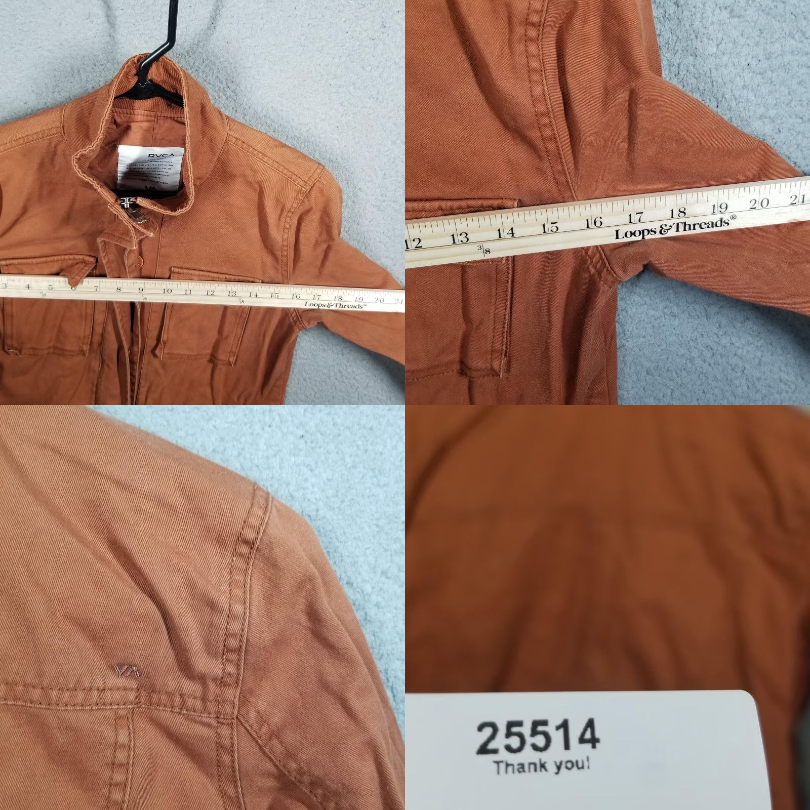 RVCA RVCA Jacket Woman Small Brown Canvas Field Military Utility Pockets Zip Cotton Size S / US 4 / IT 40 - 8 Thumbnail