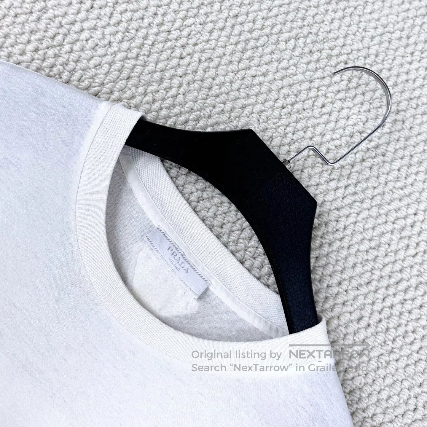 Prada Prada White Back Embossed Patch Triangle Logo Short Sleeve Size US XL / EU 56 / 4 - 3 Thumbnail