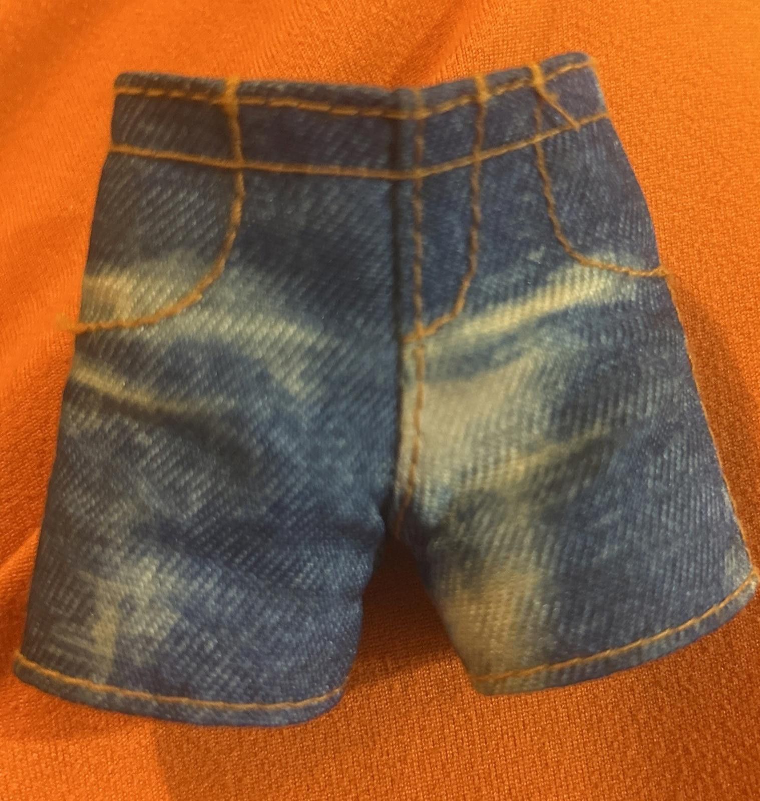 Designer Barbie Ken Doll Blue Mattel Denim Shorts Washed Vintage Size ONE SIZE - 3 Thumbnail