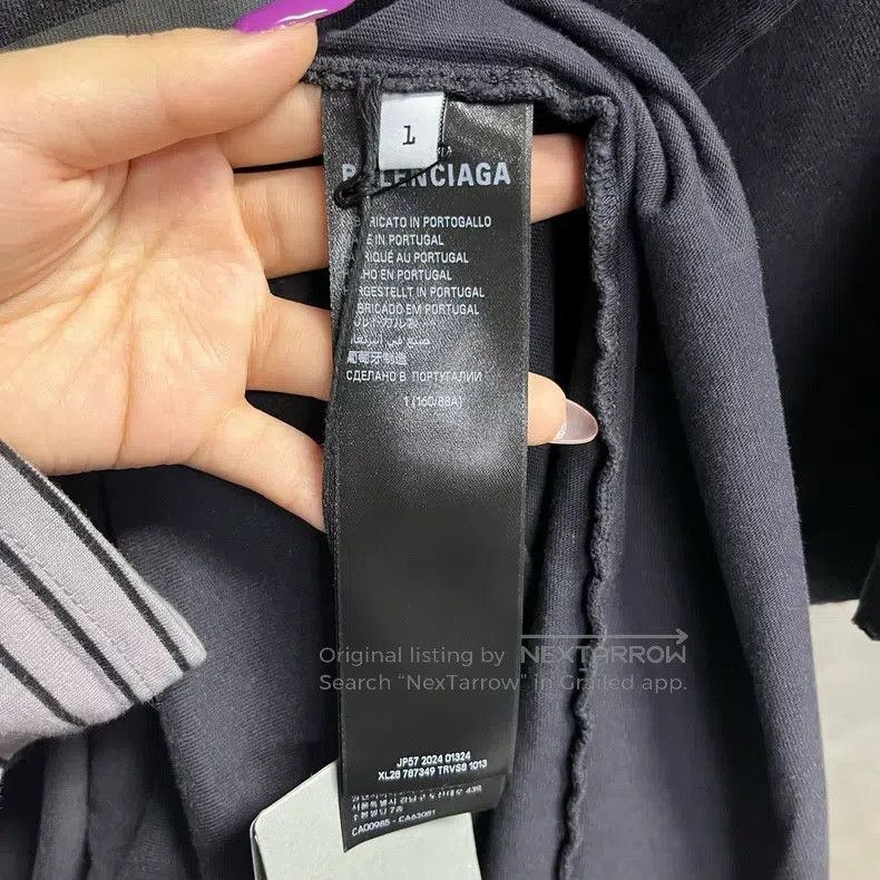 Balenciaga Balenciaga Gray oversized round neck short-sleeve T-shirt Size US S / EU 44-46 / 1 - 3 Thumbnail