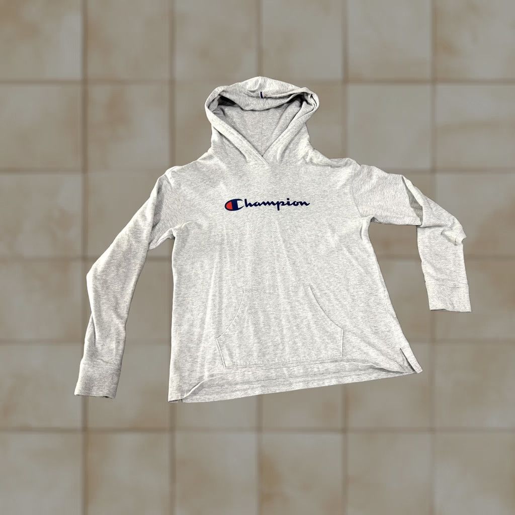 Champion Champion Hoodie Mens S Gray Lightweight Pullover Kangaroo Pocket Logo Size US S / EU 44-46 / 1 - 1 Thumbnail