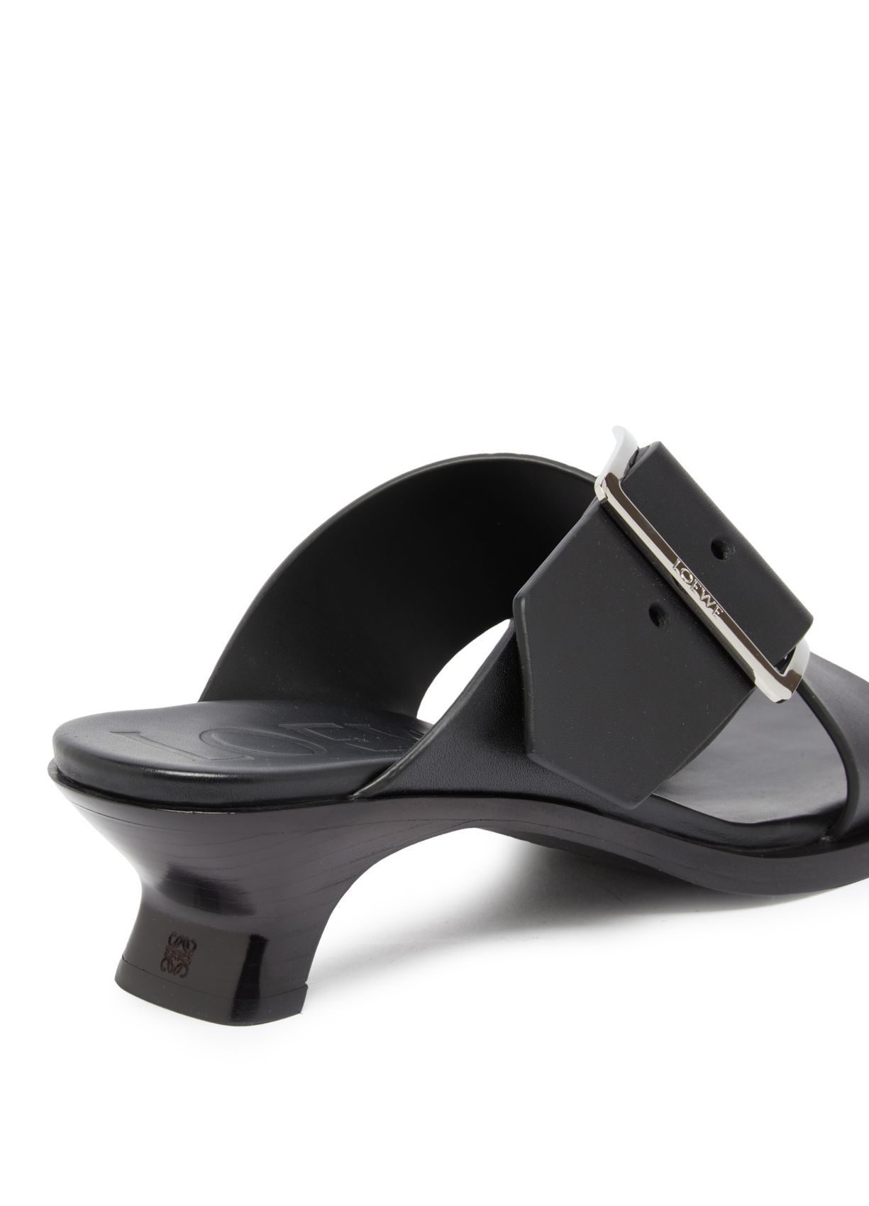 Loewe o1in1g0526 Petal Leather Buckle Slide Sandals in Black Size US 7 / IT 37 - 7 Thumbnail