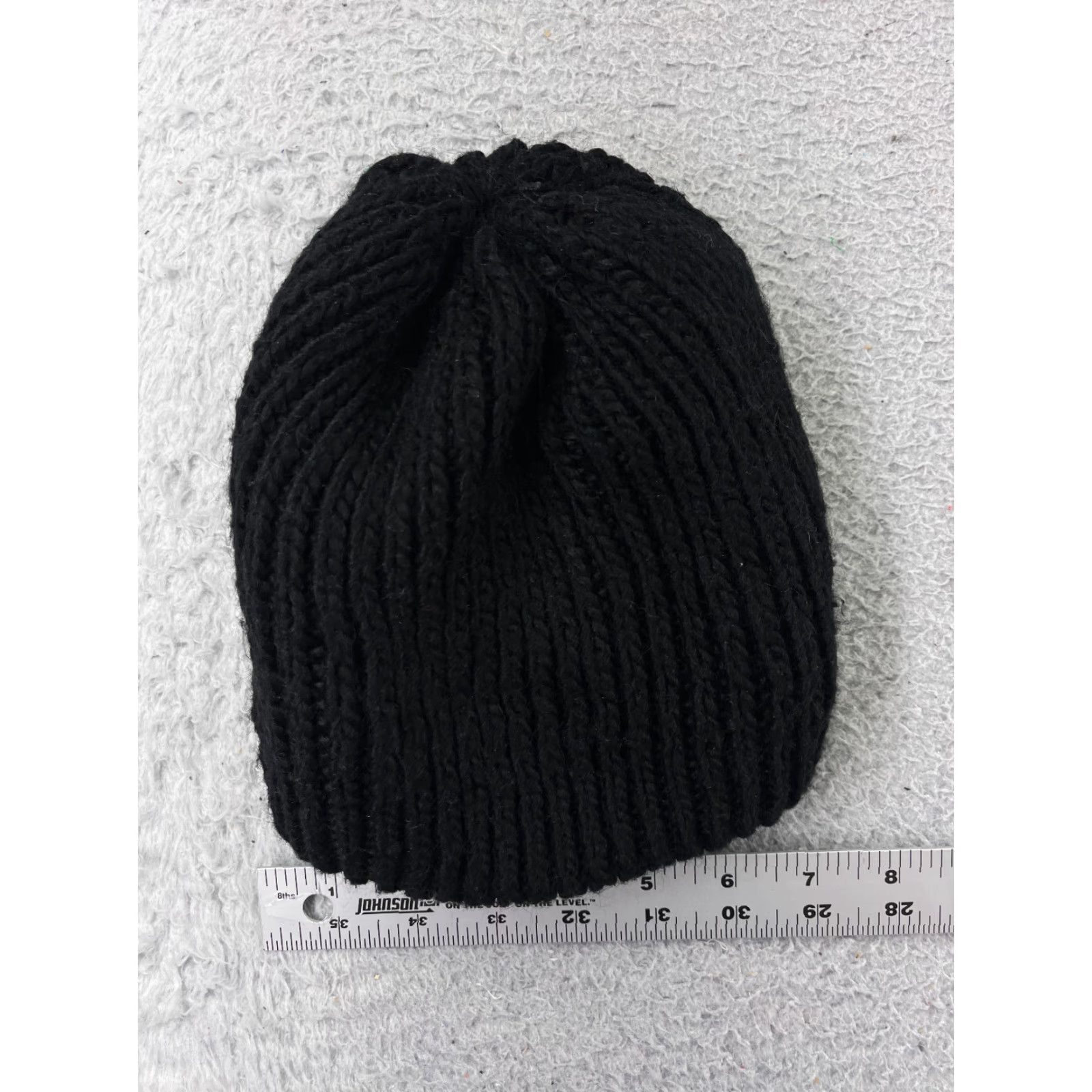 Vintage Beanie Toque Adult One Size Black Acrylic Wool Blend Criss Cross Knit Ski Hat/Cap Mens Beanie Black Knit Ski Size ONE SIZE - 5 Thumbnail