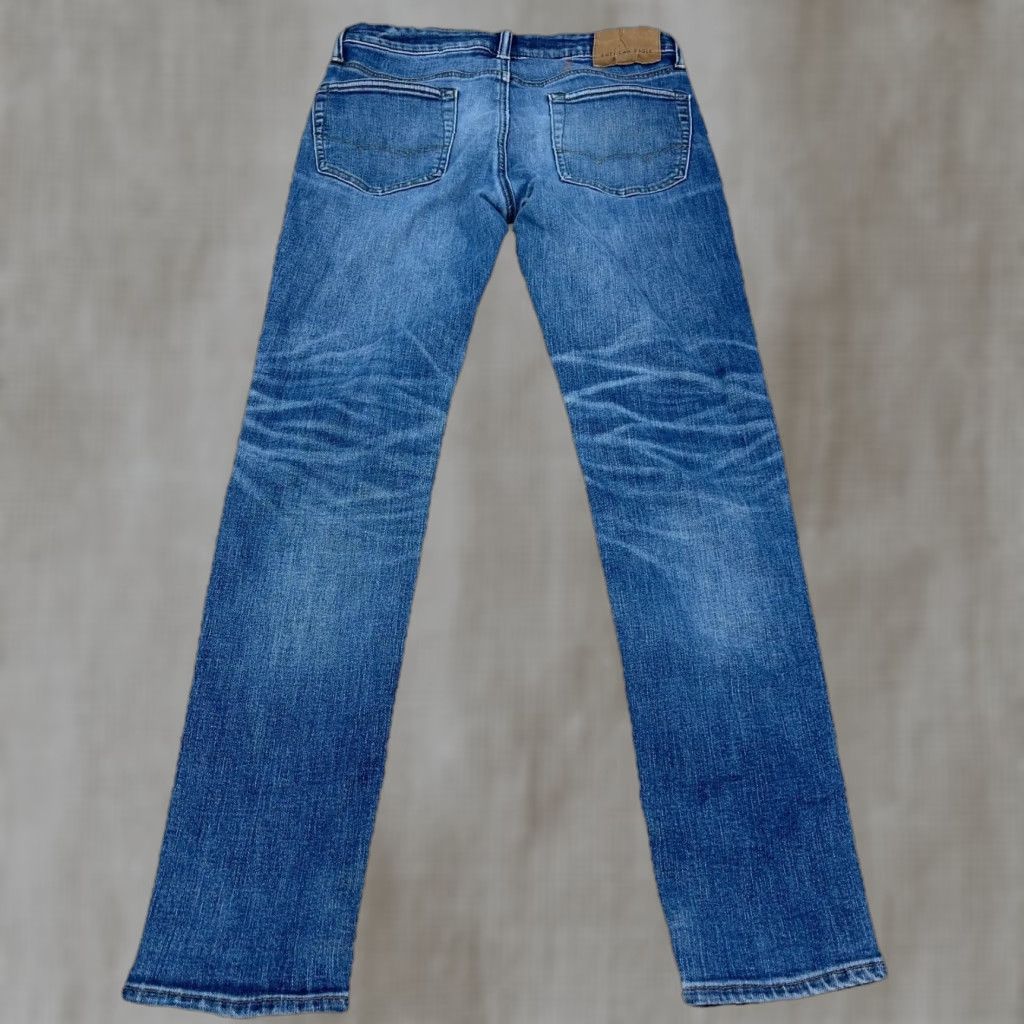 American Eagle Outfitters American Eagle Outfitters Jeans Men 31x34 Athletic Skinny Fit Blue 5-Pocket Distressed Ripped Size US 31 - 1 Thumbnail