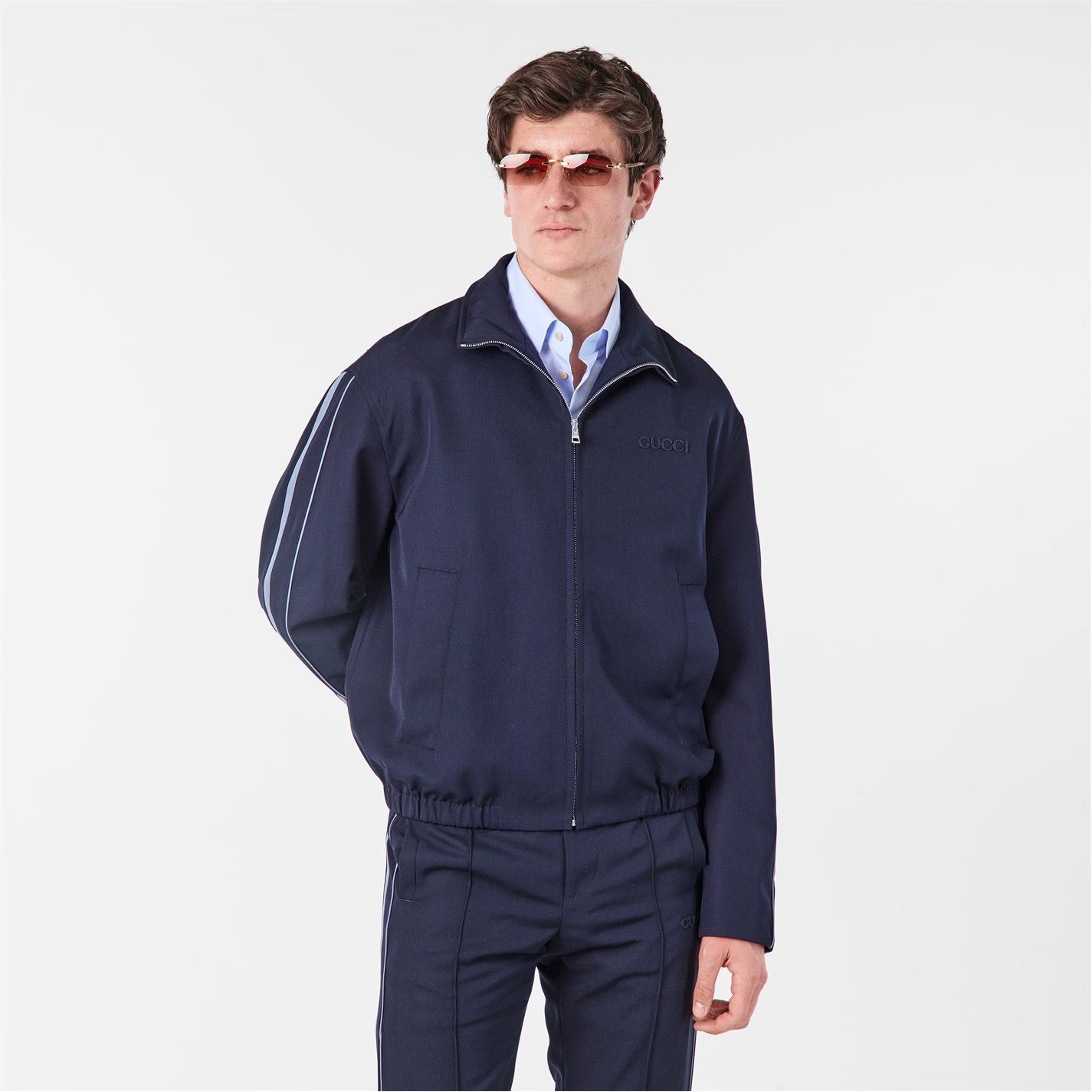 Gucci o1g2r1mq0426 Side Strap Zip Jacket in Blue Size US L / EU 52-54 / 3 - 2 Thumbnail