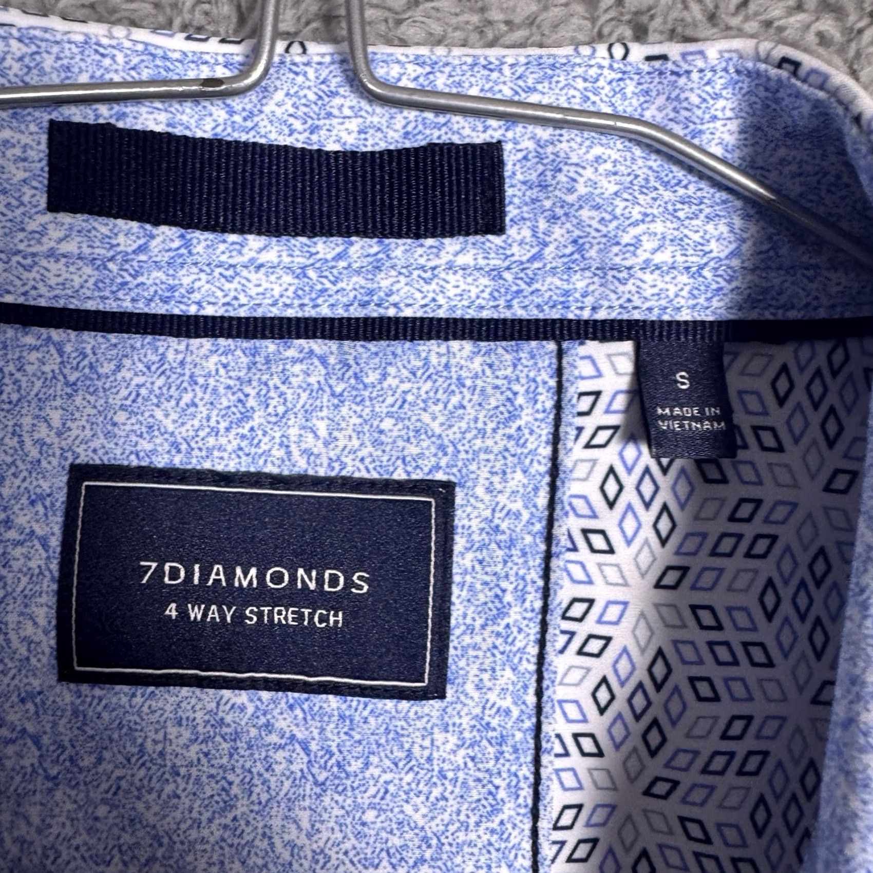 Vintage 7 Diamonds Shirt Mens S Geometric 4 Way Stretch Performance Cube Flip Cuff Shirt Size US S / EU 44-46 / 1 - 6 Thumbnail