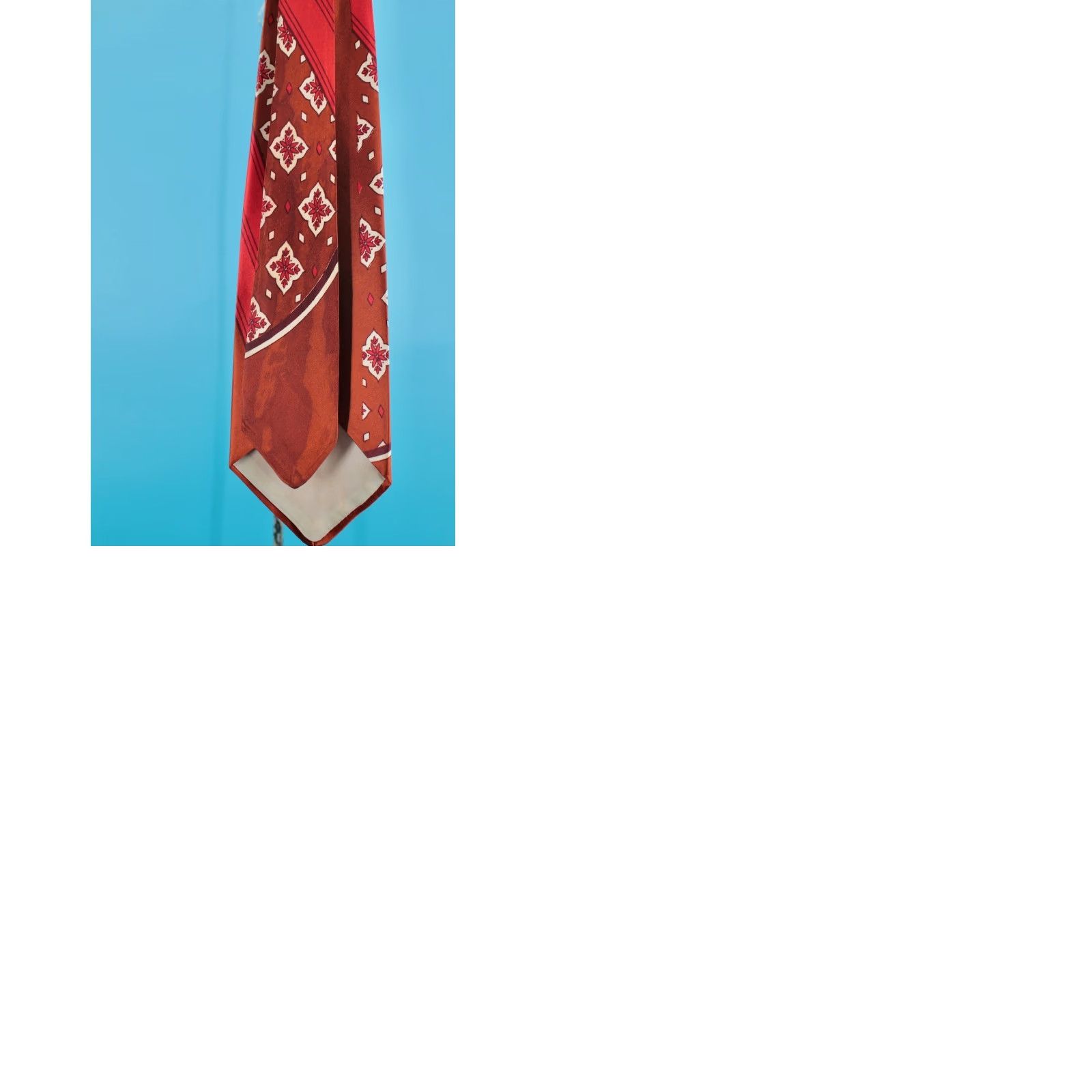 Van Heusen VTG Van Heusen Neck Tie 1940s Men’s Brown Red Satin 40s Tie - Vintage Men's Tie 52" Long Brown & Red Necktie Size ONE SIZE - 9 Thumbnail