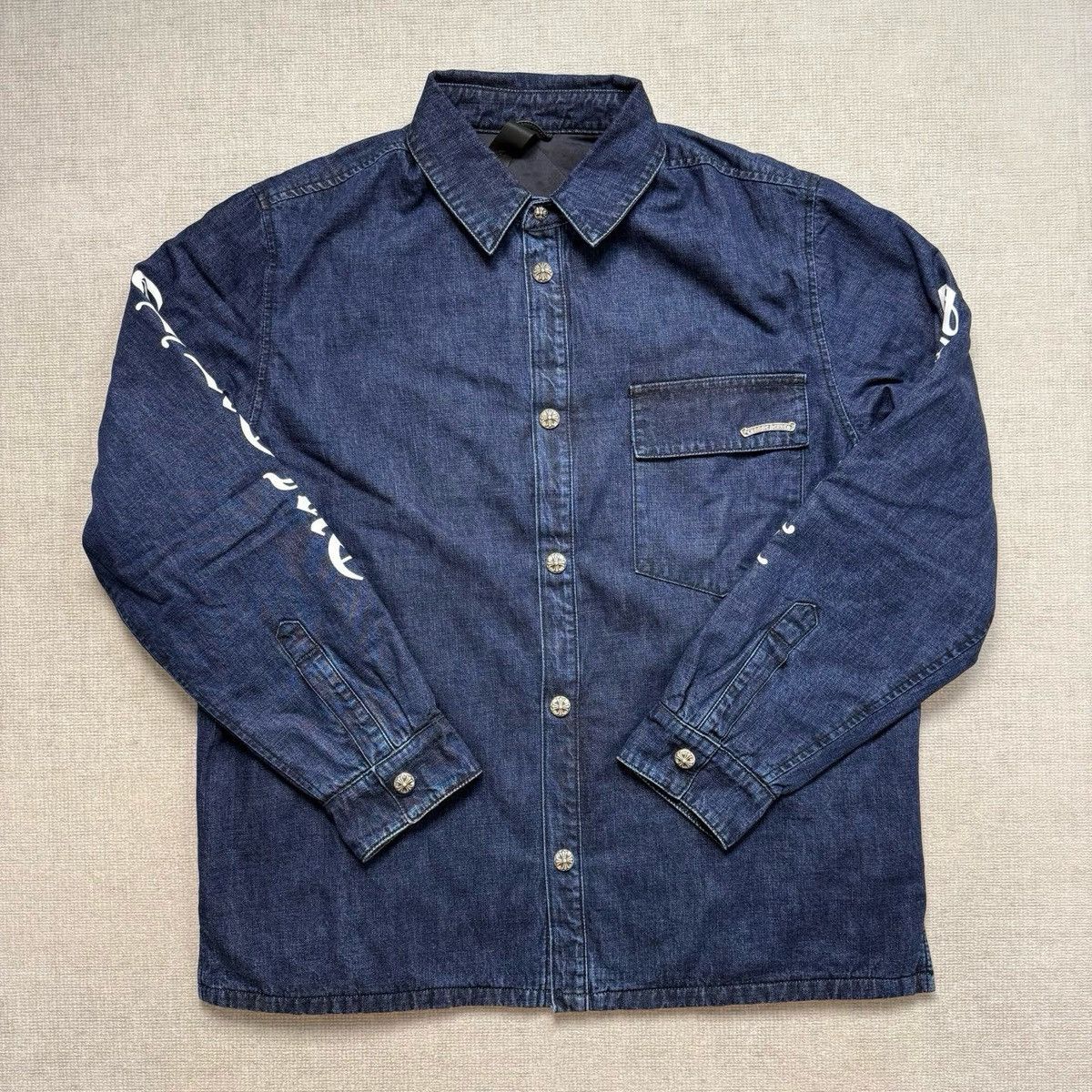 Chrome Hearts Chrome Hearts Silver Button Denim Jacket Size US XL / EU 56 / 4 - 1 Thumbnail