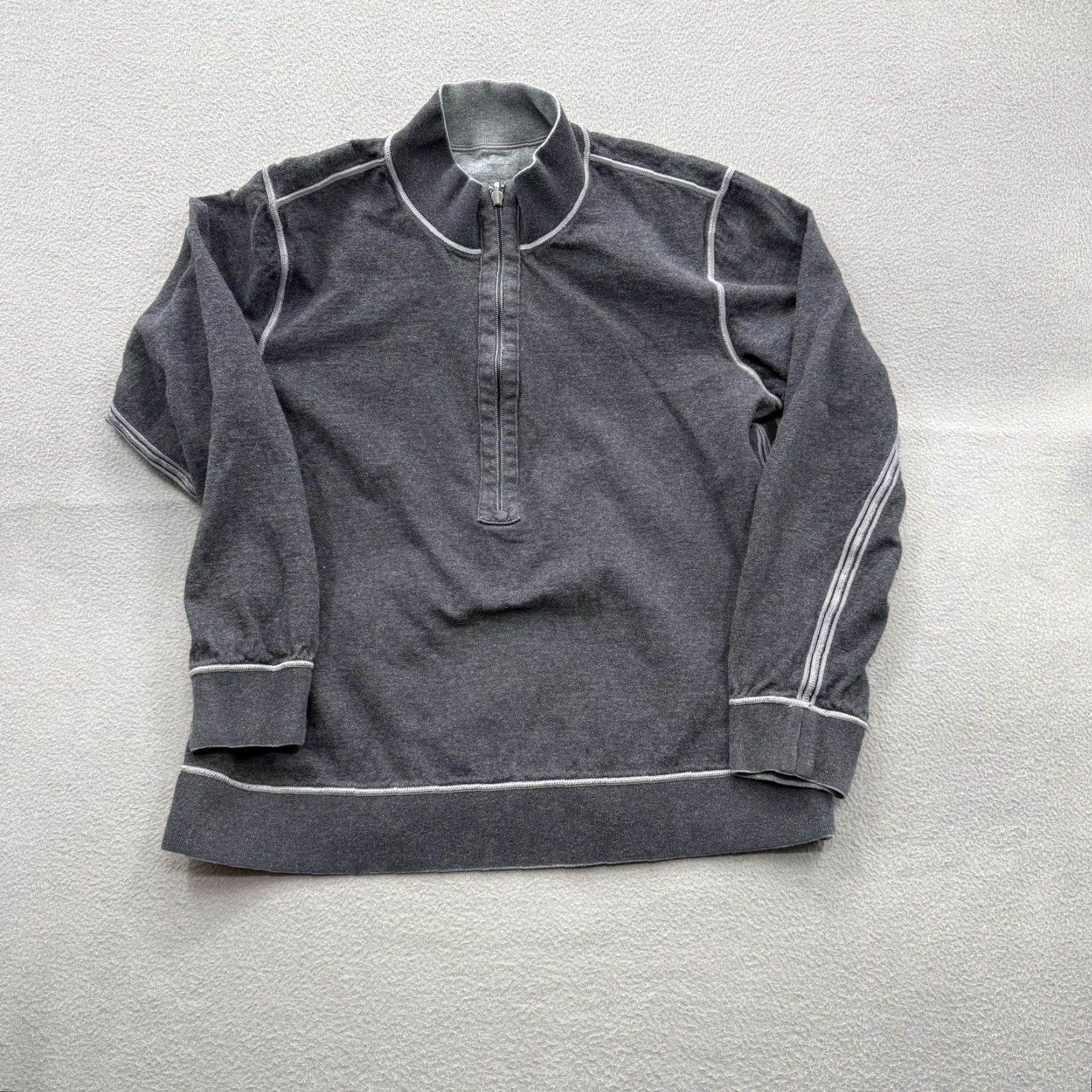Tommy Bahama Tommy Bahama Sweatshirt Mens Large Gray Contrast Stitch Pullover Mock Neck 1/4 Zip Casual Travel Size US L / EU 52-54 / 3 - 2 Thumbnail